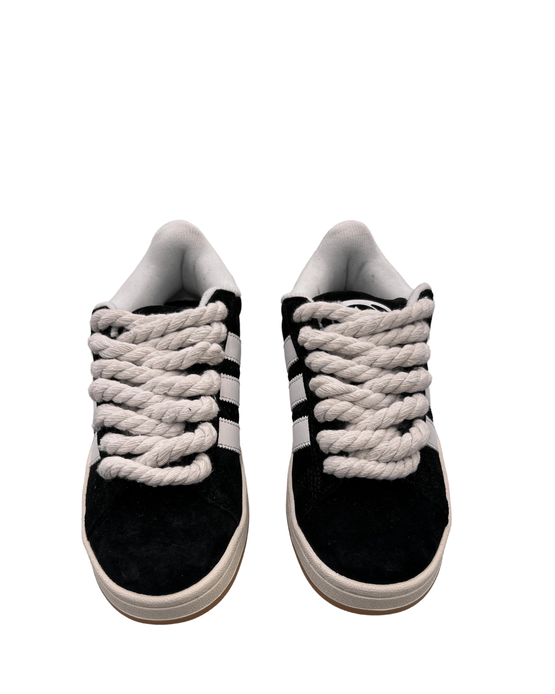 אדידס קמפוס - שחור עם שרוכים צ'אנקים | Branded shoes bymrcrazyshoes