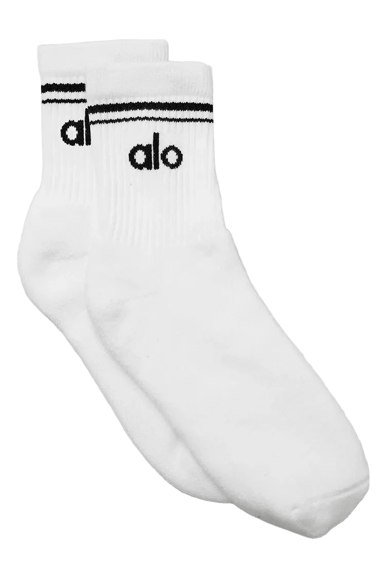 גרביים alo- לבן עם שחור | Branded shoes bymrcrazyshoes