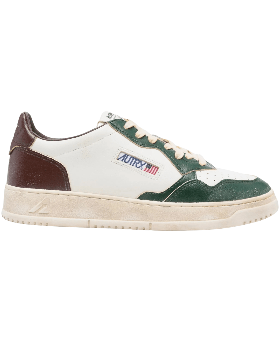 Autry Medalist – לבן עם ירוק עקב בורדו | Branded shoes bymrcrazyshoes