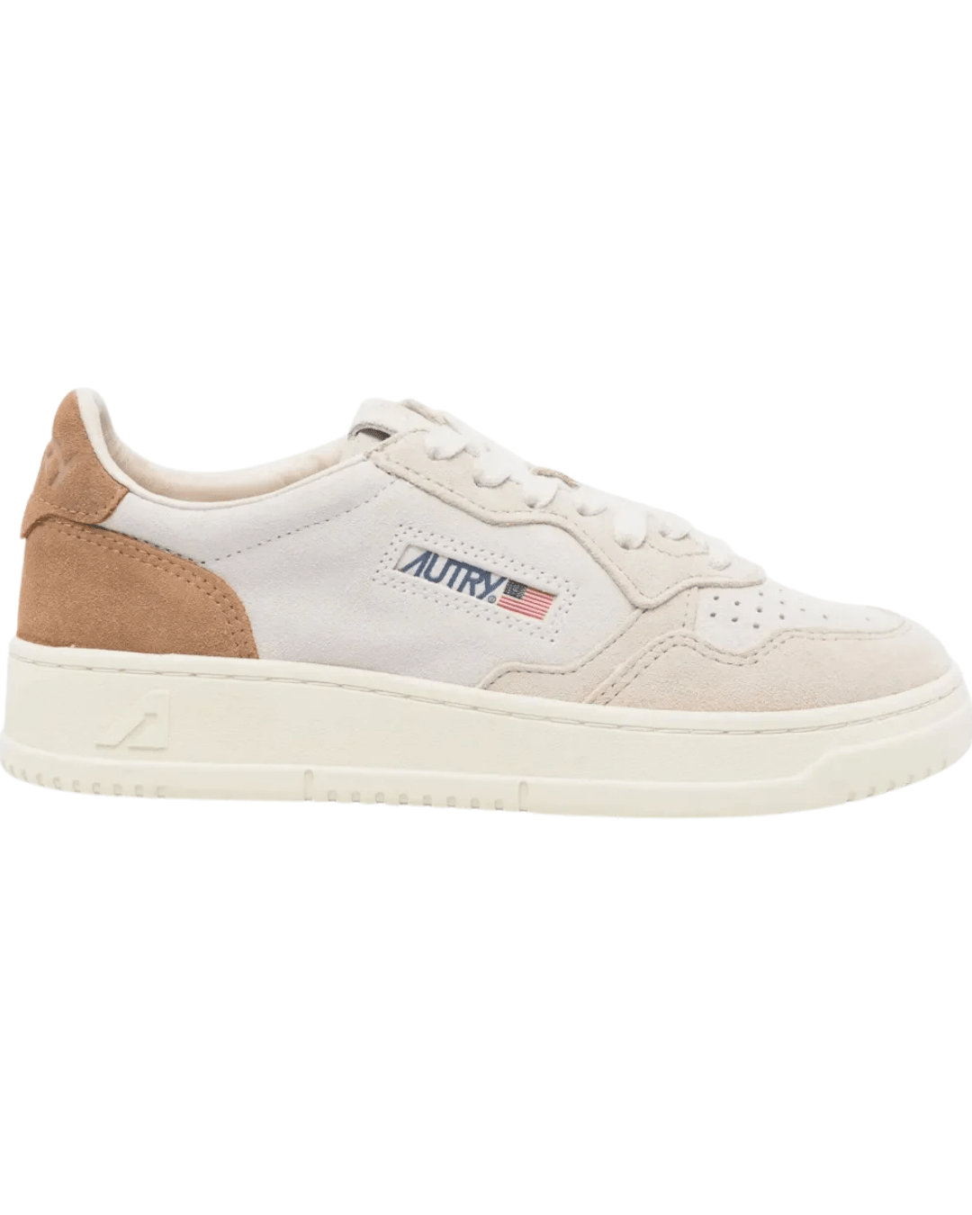 Autry Medalist – לבן עם עקב חרדל | Branded shoes bymrcrazyshoes