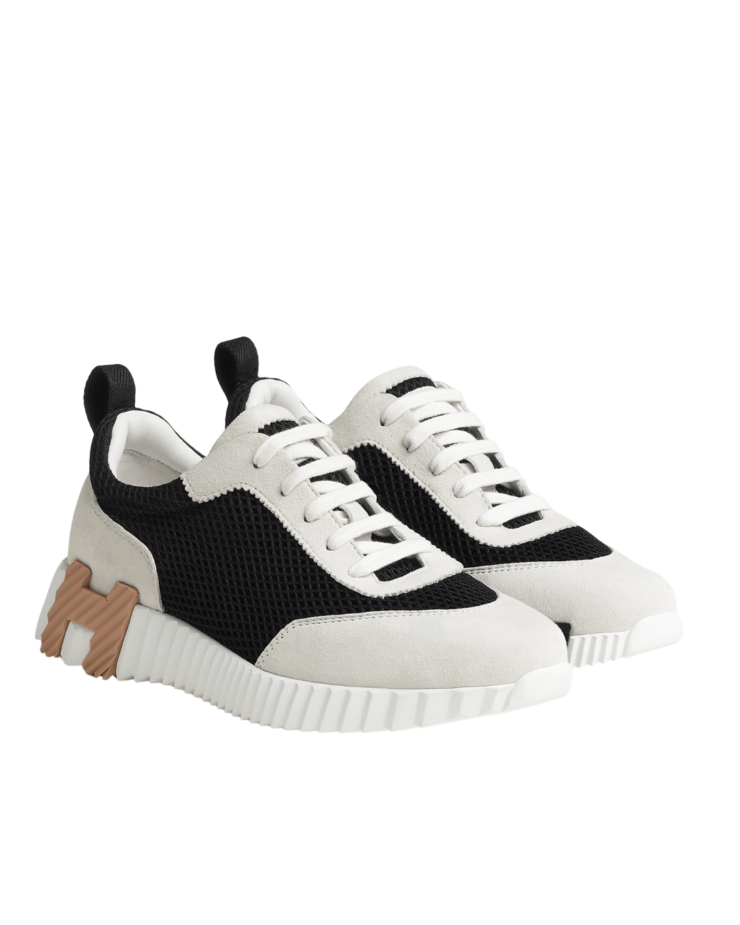 הרמס סניקרס שחור לבן לוגו בז | Branded shoes bymrcrazyshoes
