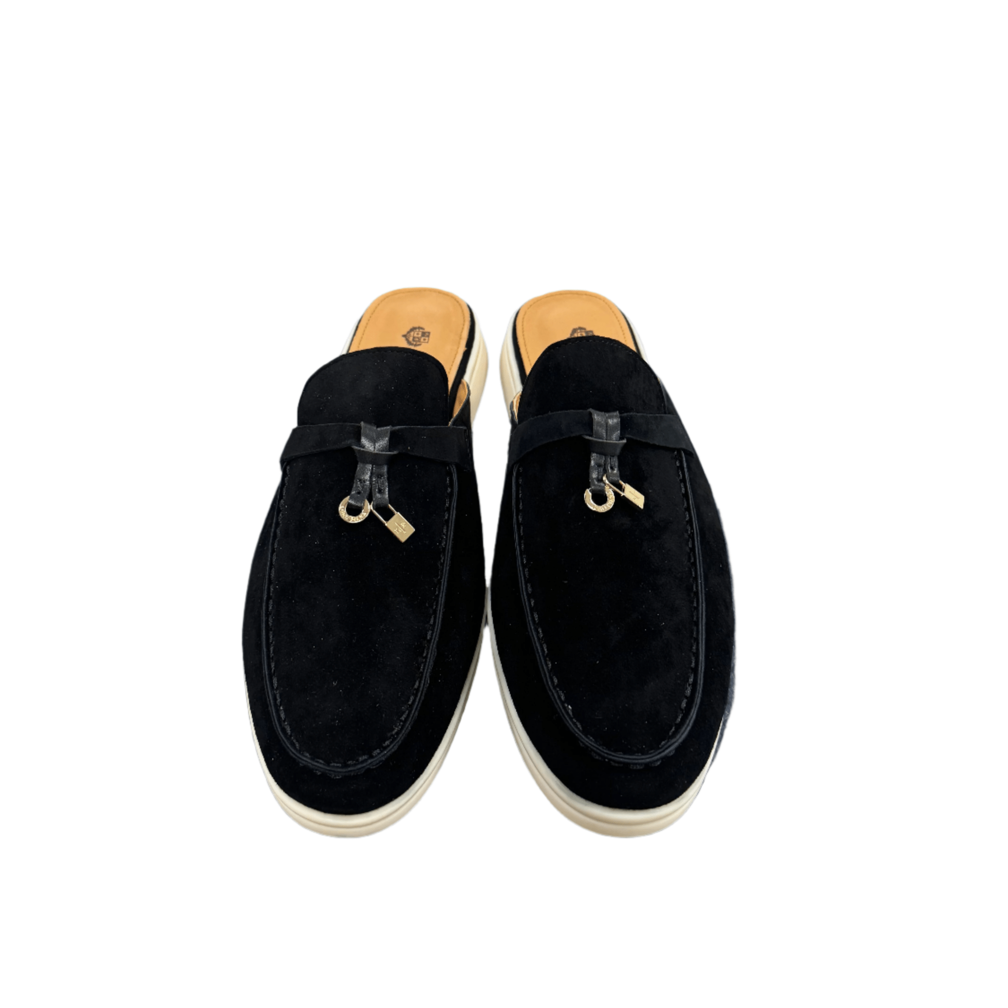 Loro Piana Summer Walk Suede Mules Black | Branded shoes bymrcrazyshoes