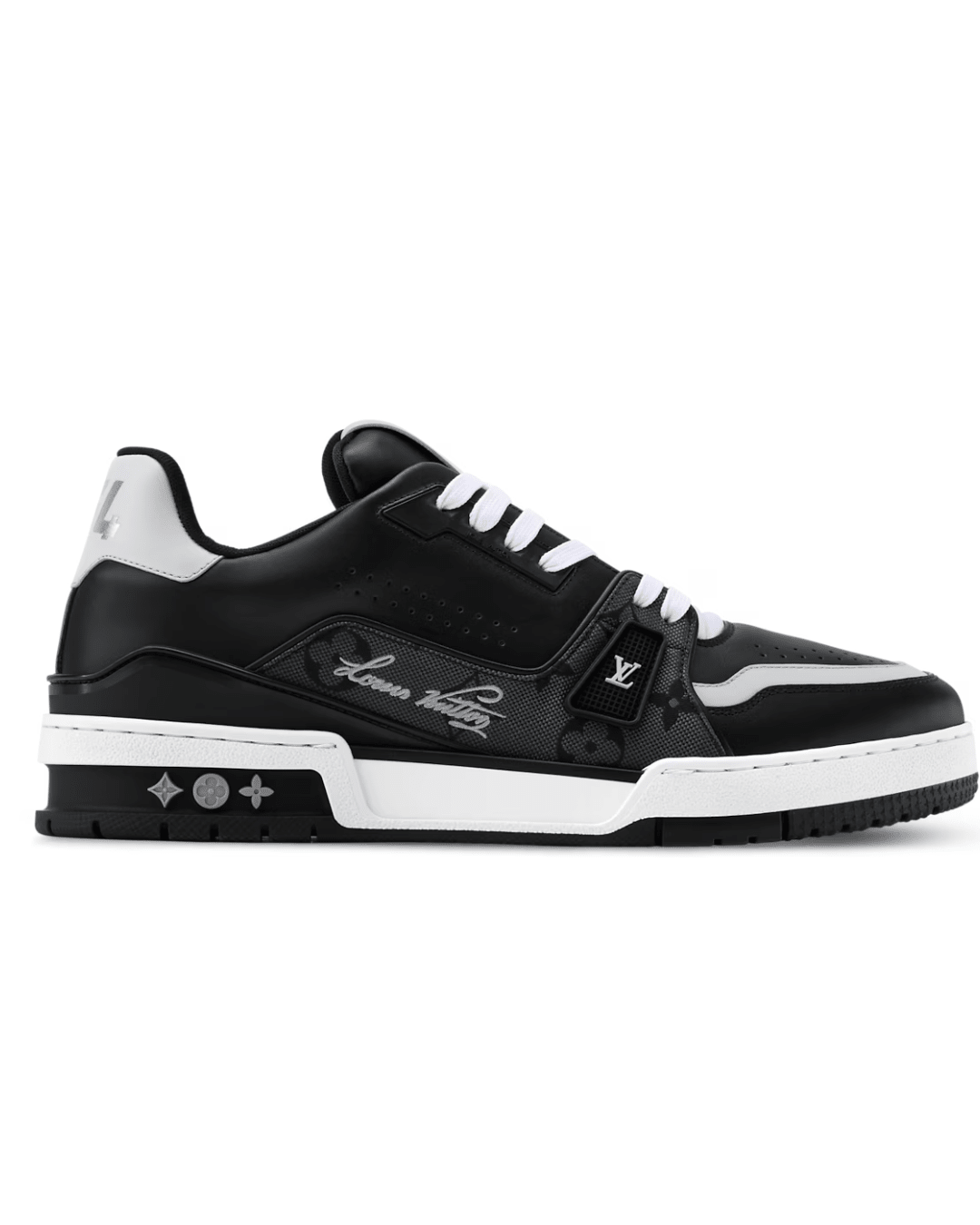 Louis Vuitton LV Trainer - שחור עם ציור לוגו ושרוך לבן | Branded shoes bymrcrazyshoes