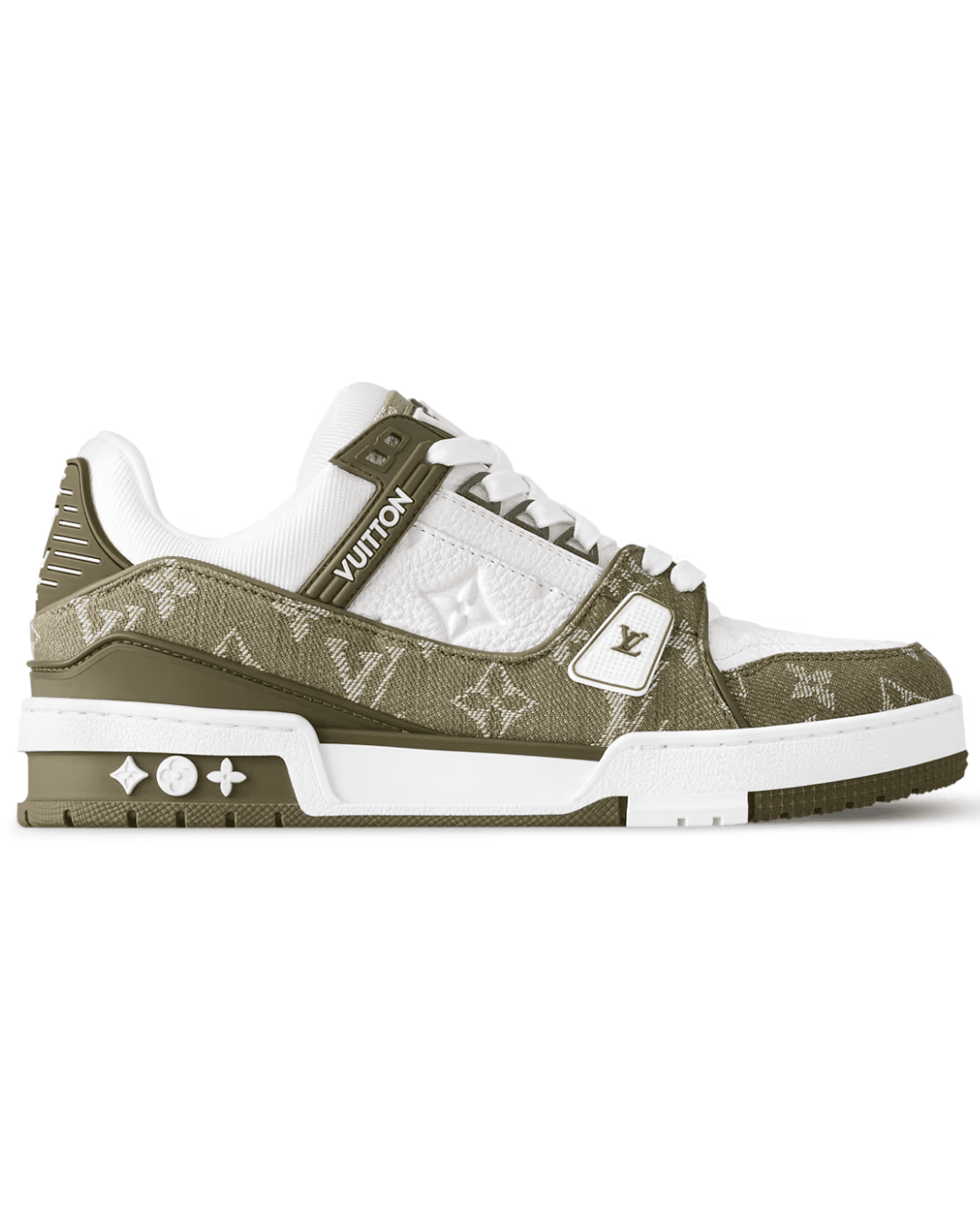 Louis Vuitton LV Trainer לבן וירוק זית | Branded shoes bymrcrazyshoes
