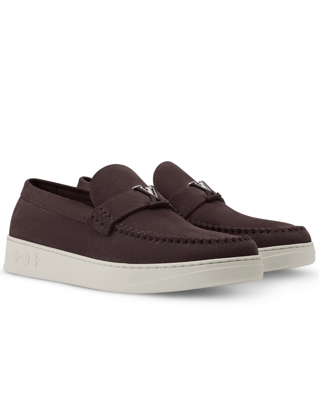 לואי ויטון - מוקסין חום סוליה לבנה | Branded shoes bymrcrazyshoes