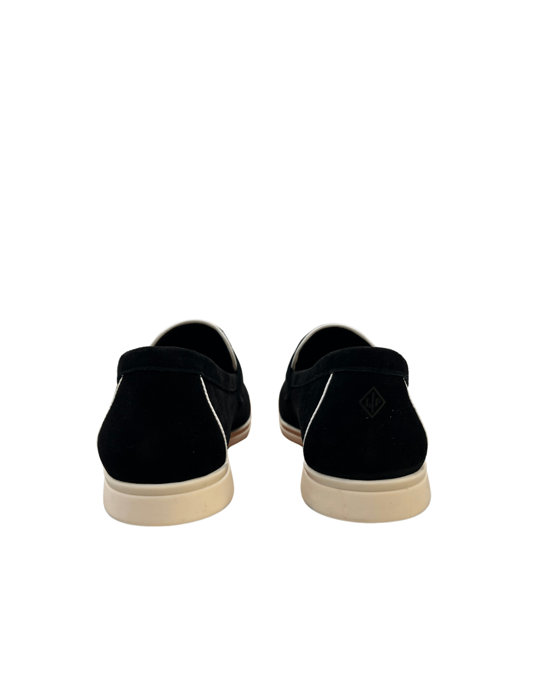 לורו פיאנה - מוקסין בצבע שחור עם פסים לבנים | Branded shoes bymrcrazyshoes