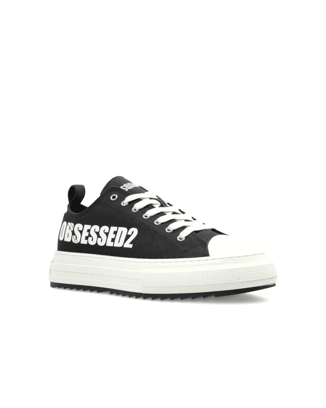 דסקווארד סניקרס - שחור וכיתוב לבן | Branded shoes bymrcrazyshoes