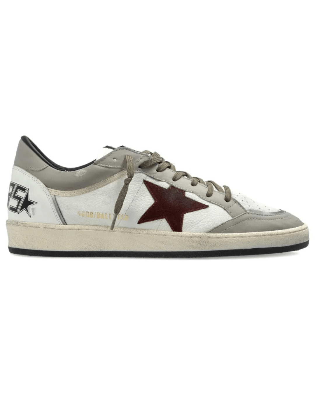 גולדן גוס- בולסטאר לבן עם אפור וכוכב בורדו | Branded shoes bymrcrazyshoes