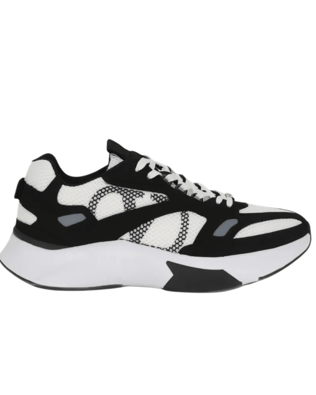 סניקרס ולנטינו- לבן רשת עם שחור ולוגו שחור | Branded shoes bymrcrazyshoes