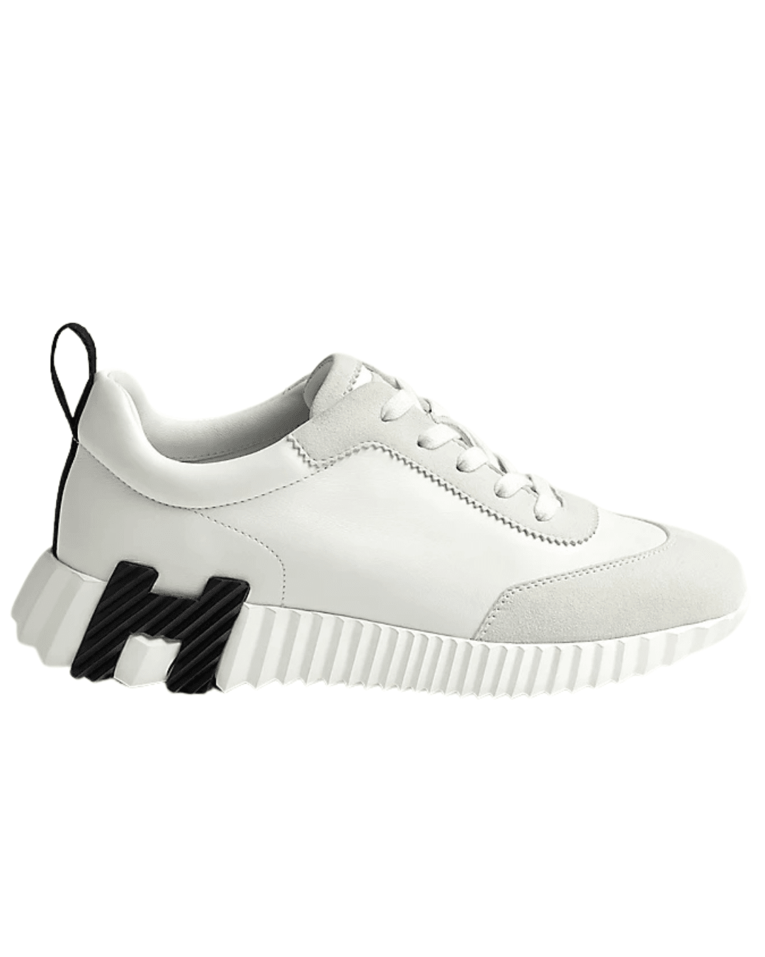 סניקרס הרמס- לבן ולוגו שחור | Branded shoes bymrcrazyshoes