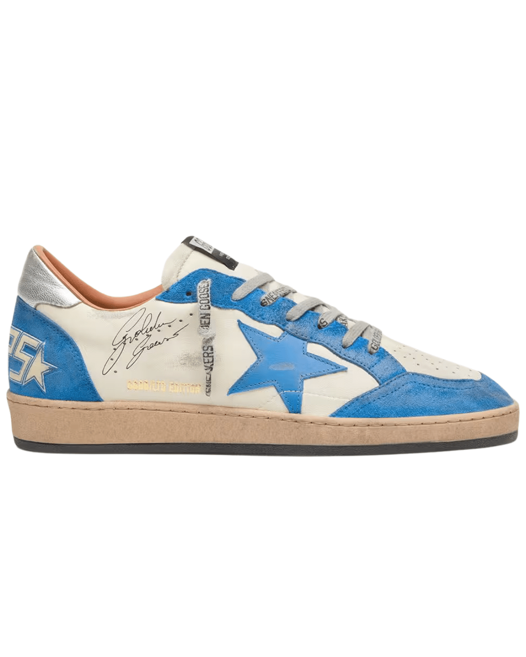 גולדן גוס- בולסטאר לבן עם תכלת זמש | Branded shoes bymrcrazyshoes