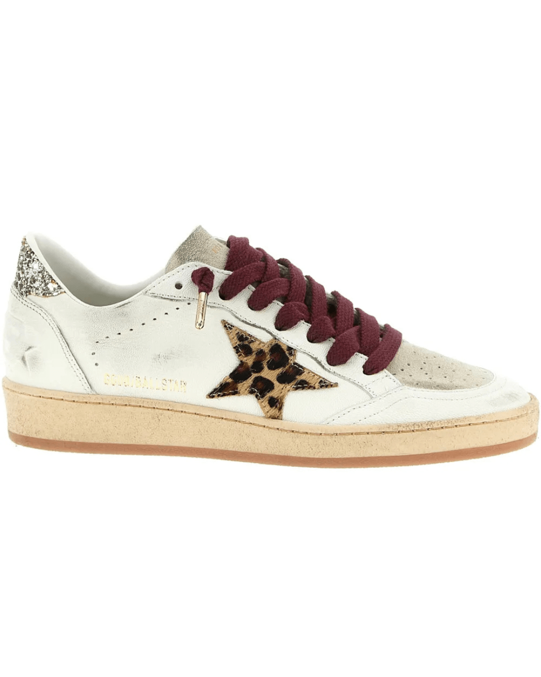 גולדן גוס - בולסטאר לבם בורדו כוכב מנומר | Branded shoes bymrcrazyshoes