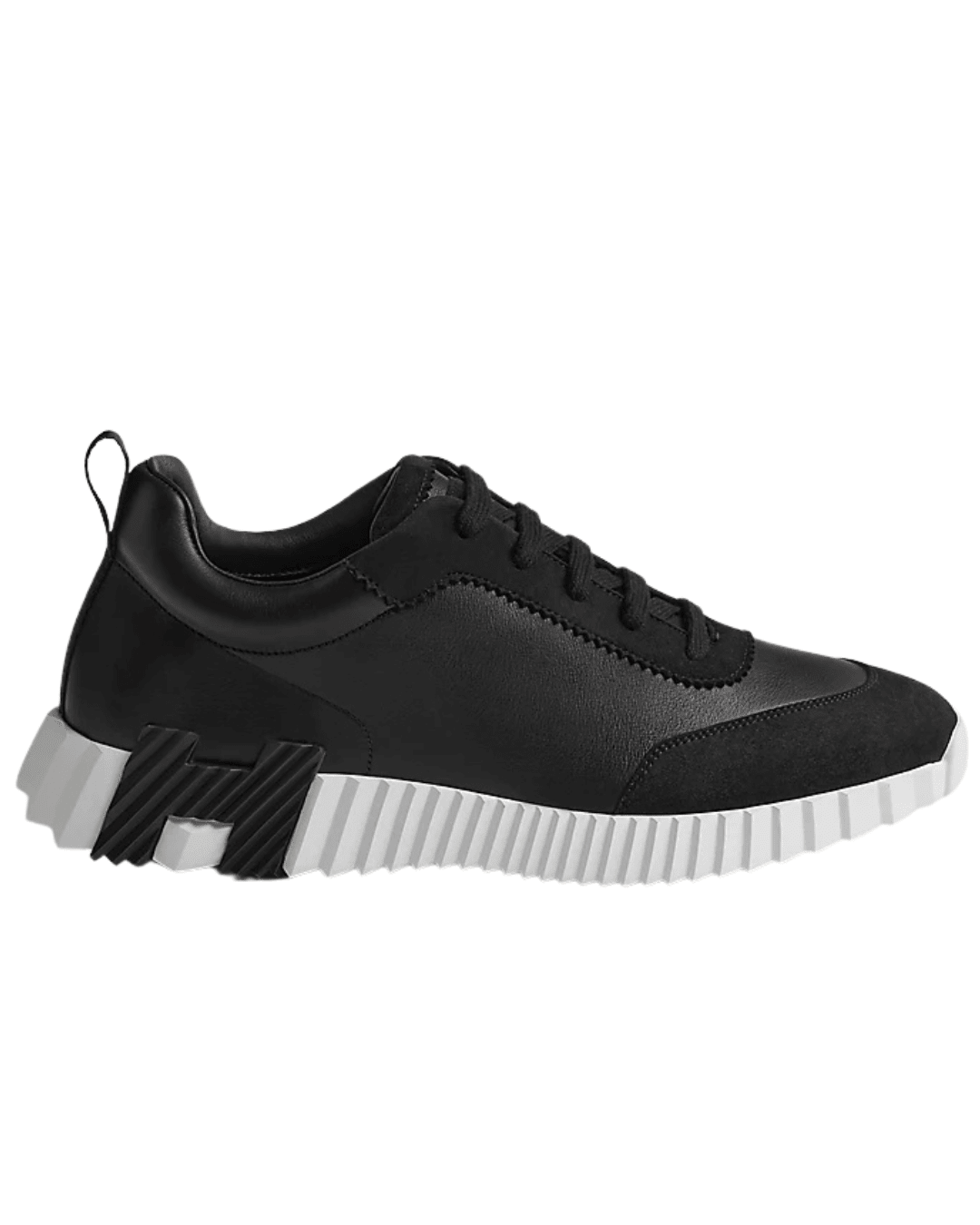 סניקרס הרמס- שחור עור עם זמש | Branded shoes bymrcrazyshoes