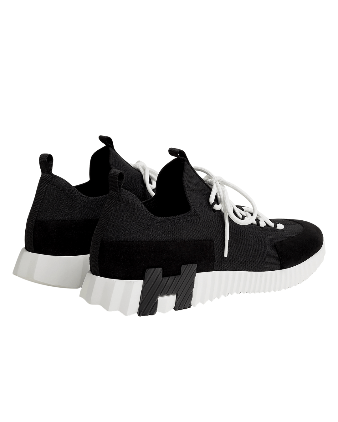 סניקרס הרמס שחור לבן לוגו כתום | Branded shoes bymrcrazyshoes