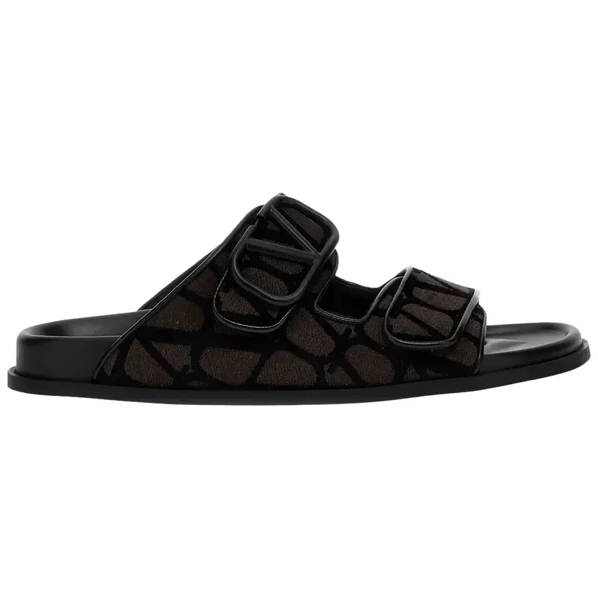 ולנטינו כפכף חום שחור | Branded shoes bymrcrazyshoes