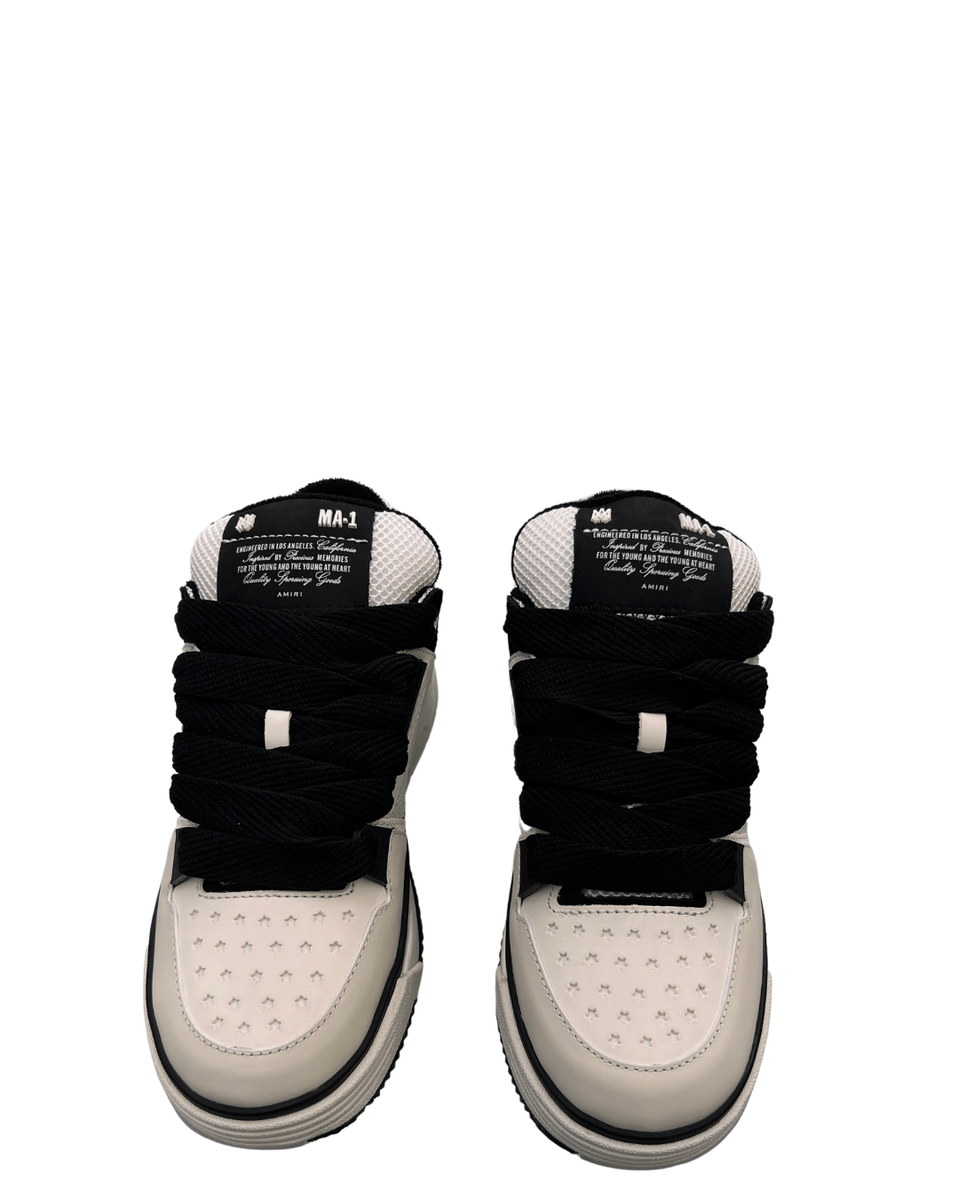 אמירי סניקרס - לבן עם שרוכים בצבע שחור | Branded shoes bymrcrazyshoes