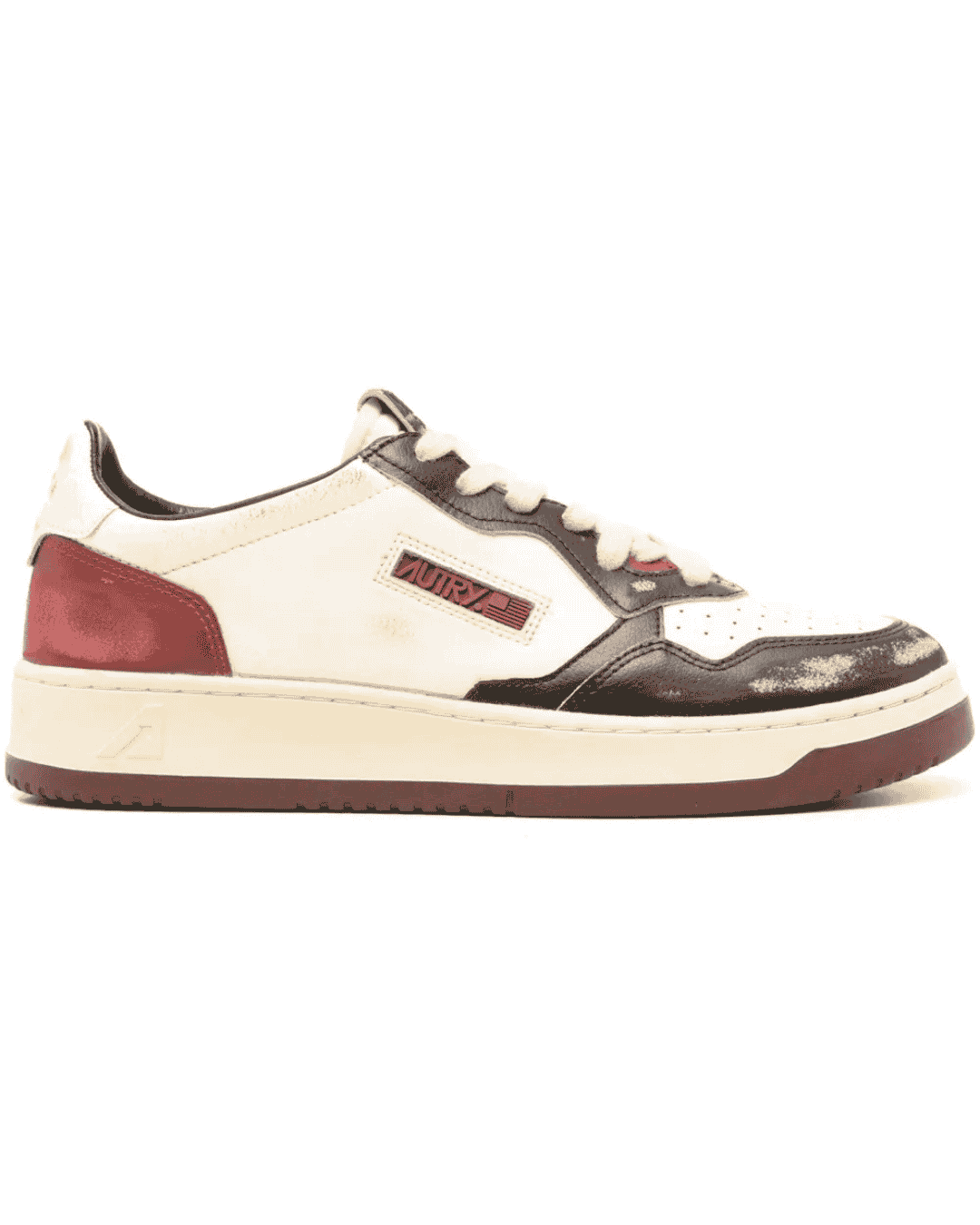 AUTRY MEDALIST - לבן עם עקב בורדו ושחור | Branded shoes bymrcrazyshoes