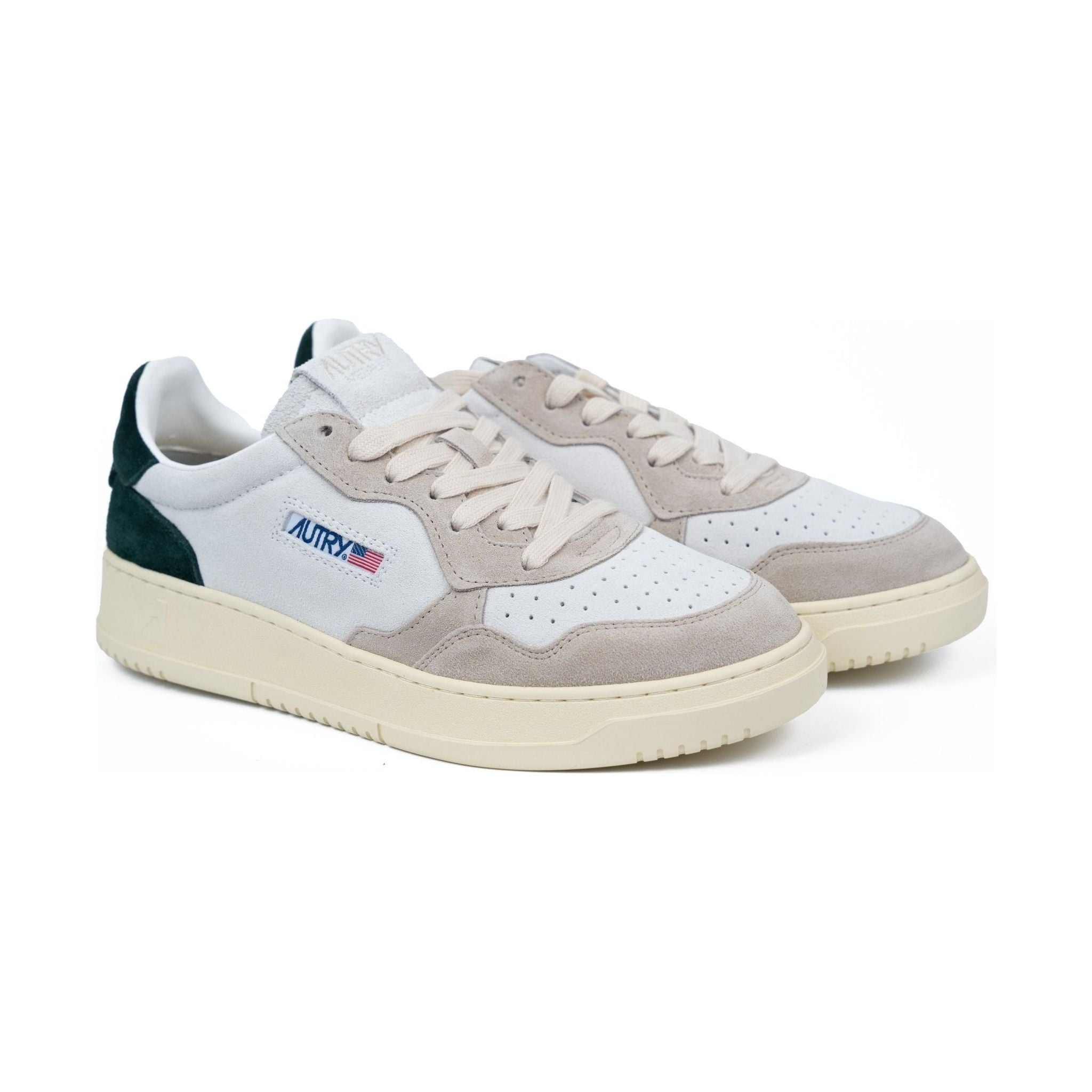 Autry Medalist לבן וגוון אפור עקב ירוק | Branded shoes bymrcrazyshoes