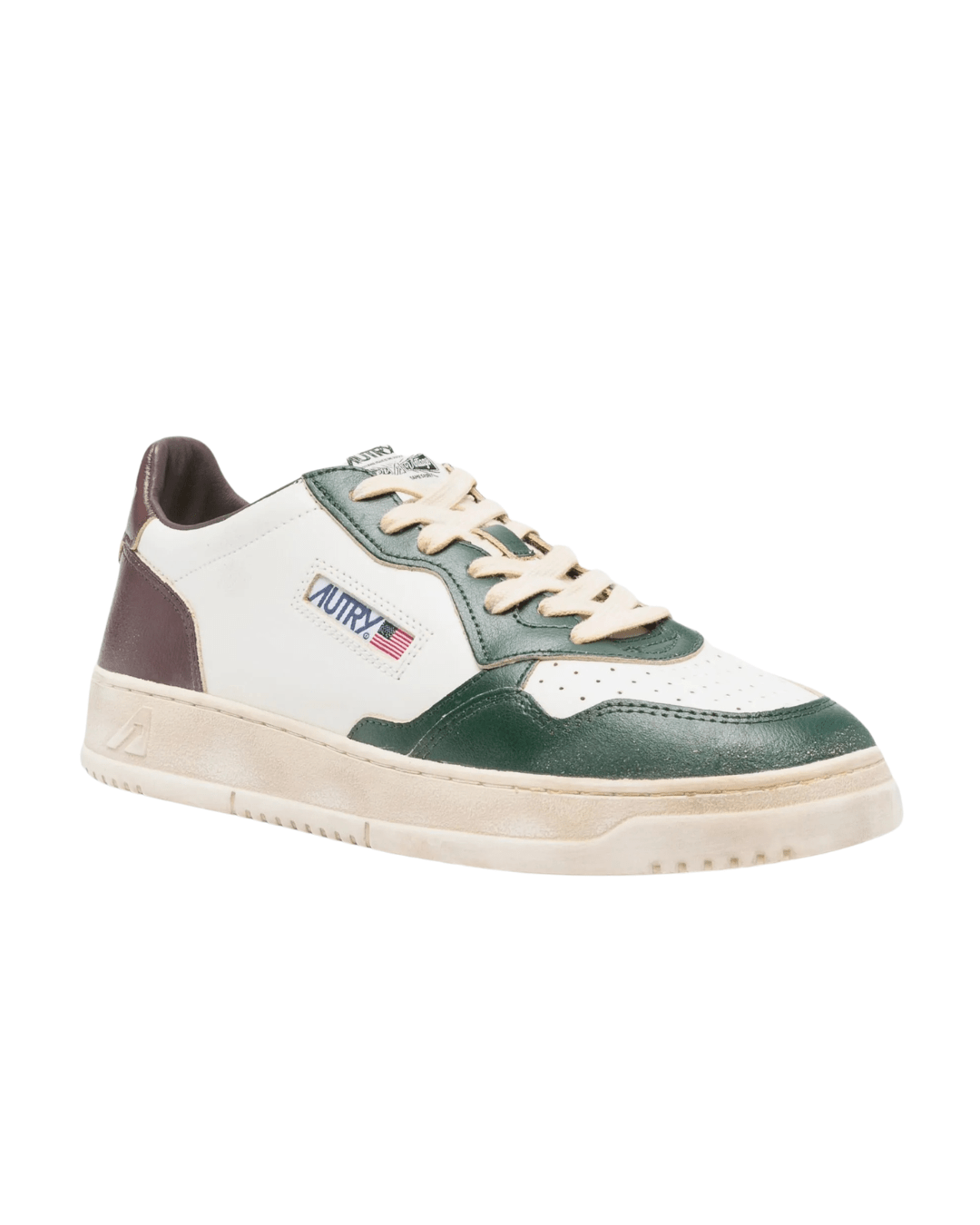 Autry Medalist – לבן עם ירוק עקב בורדו | Branded shoes bymrcrazyshoes