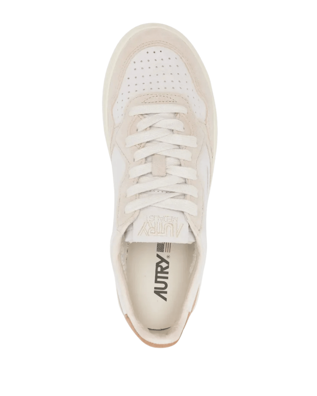Autry Medalist – לבן עם עקב חרדל | Branded shoes bymrcrazyshoes