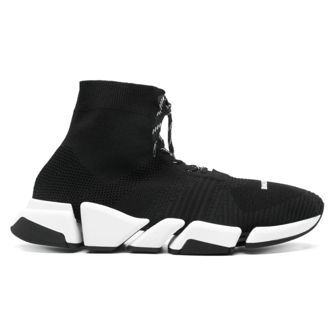 באלנסיאגה גרב שחור לבן עם שרוכים | Branded shoes bymrcrazyshoes