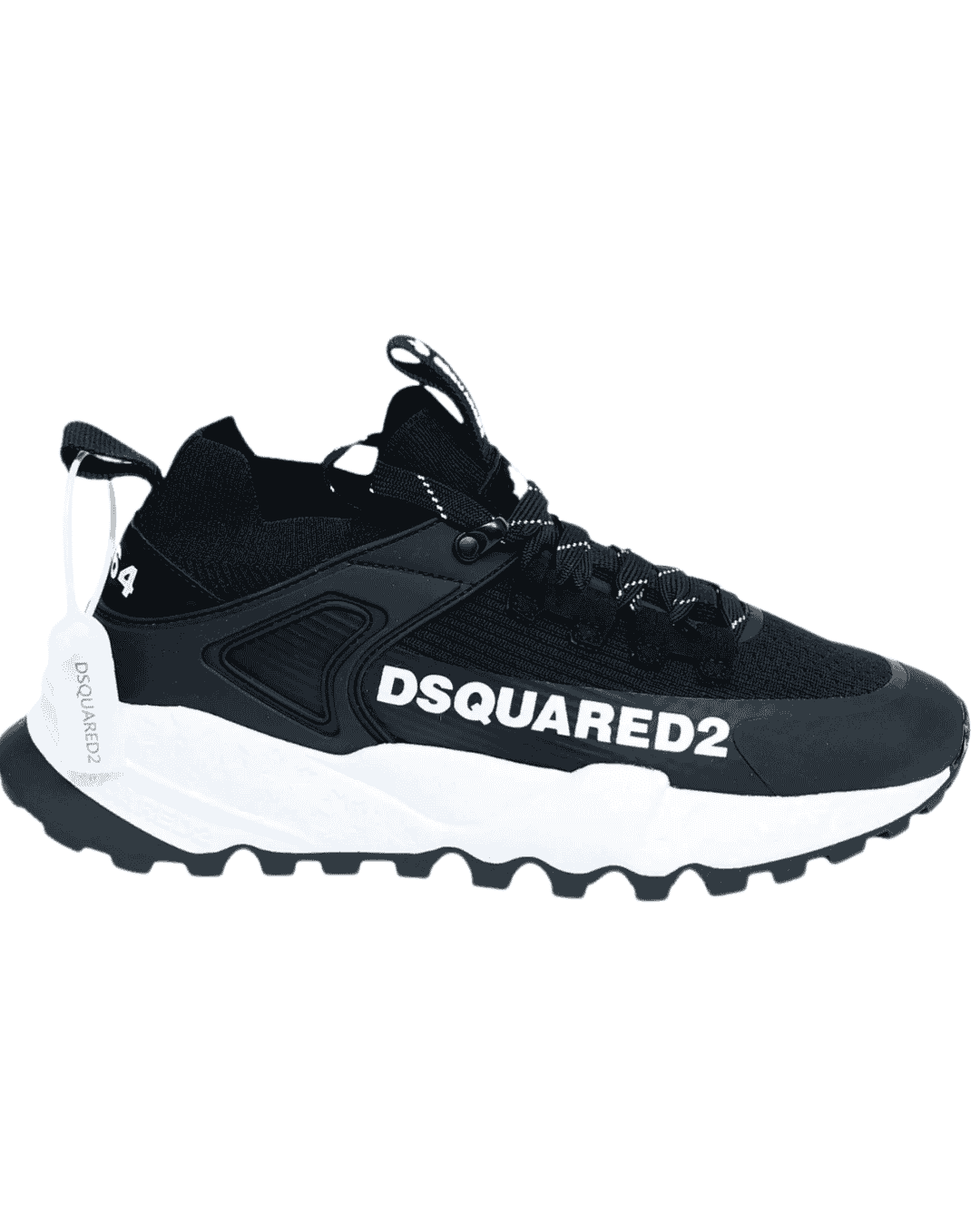 דסקווארד סניקרס גרב שחור סולייה לבנה | Branded shoes bymrcrazyshoes