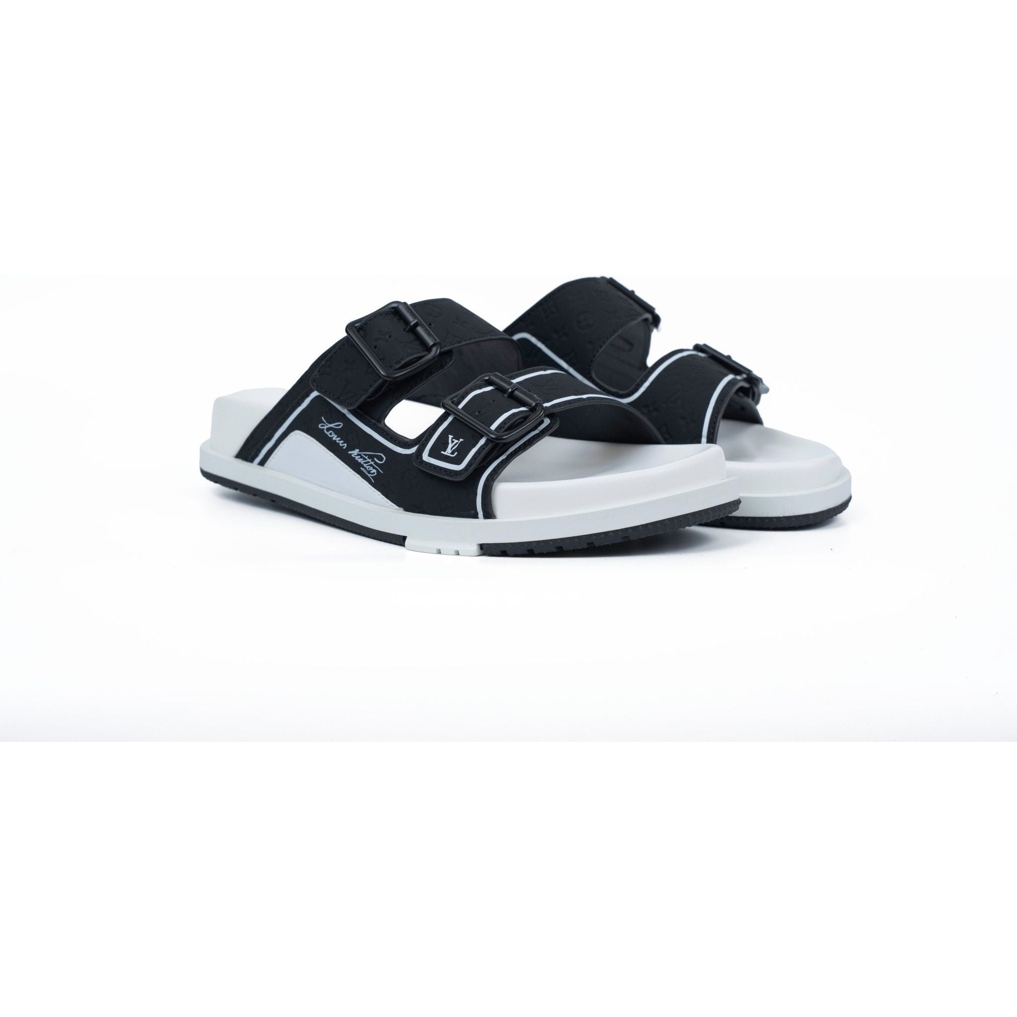 כפכף לואי ויטון לבן עם שחור | Branded shoes bymrcrazyshoes