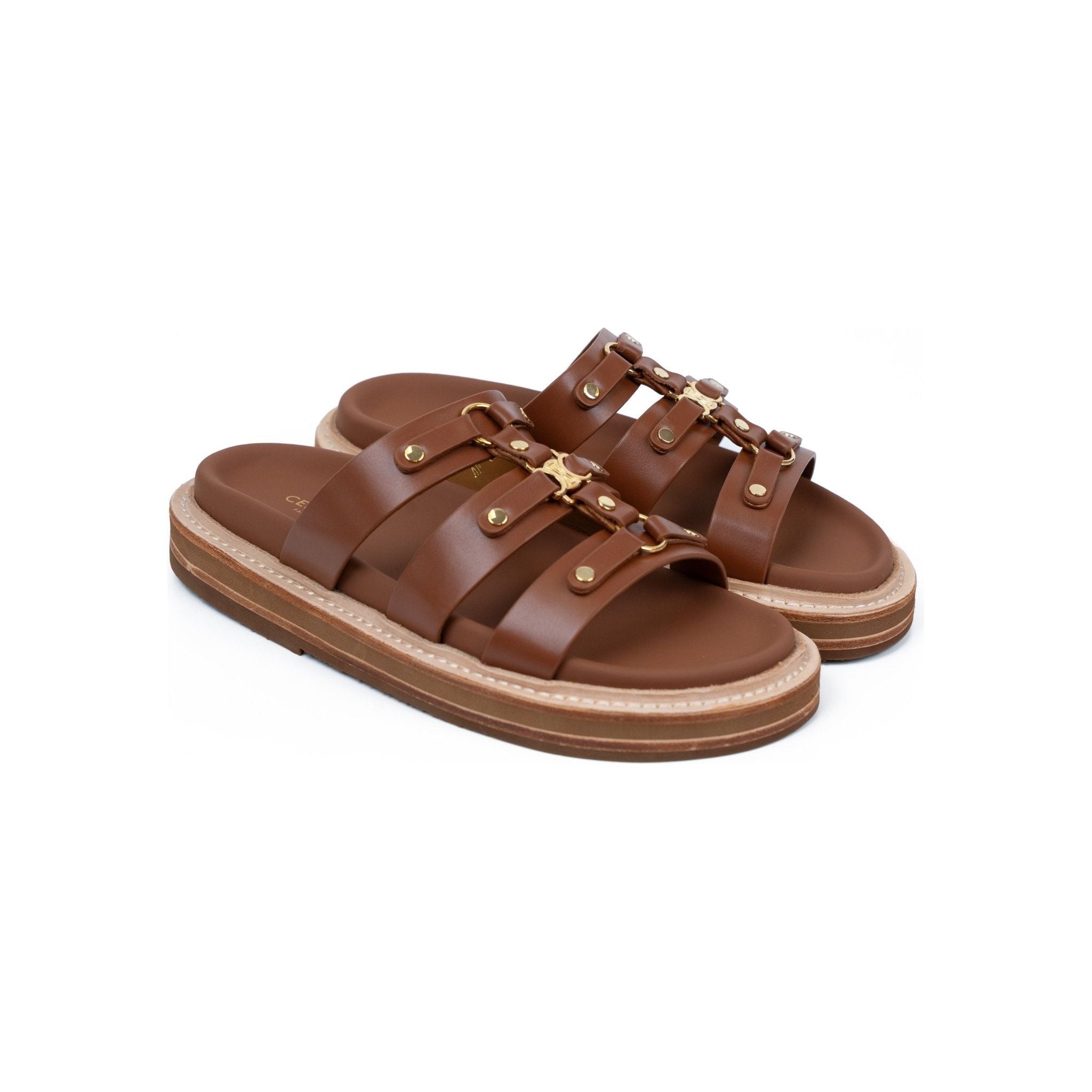 כפכף סלין חום | Branded shoes bymrcrazyshoes