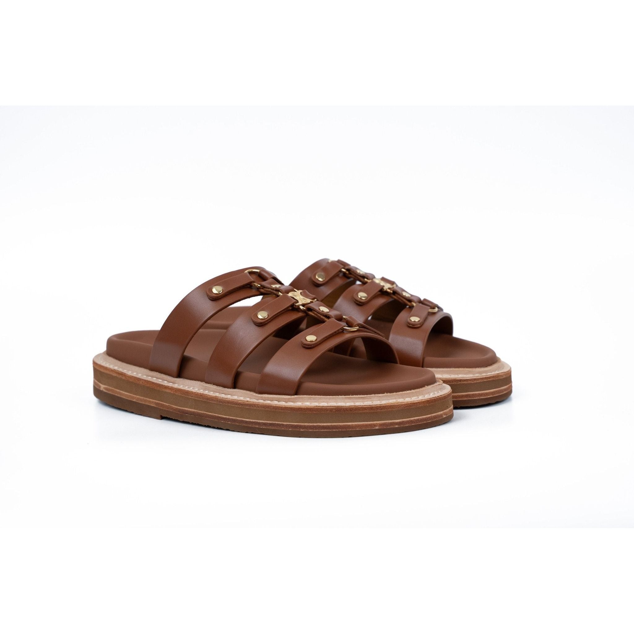 כפכף סלין חום | Branded shoes bymrcrazyshoes