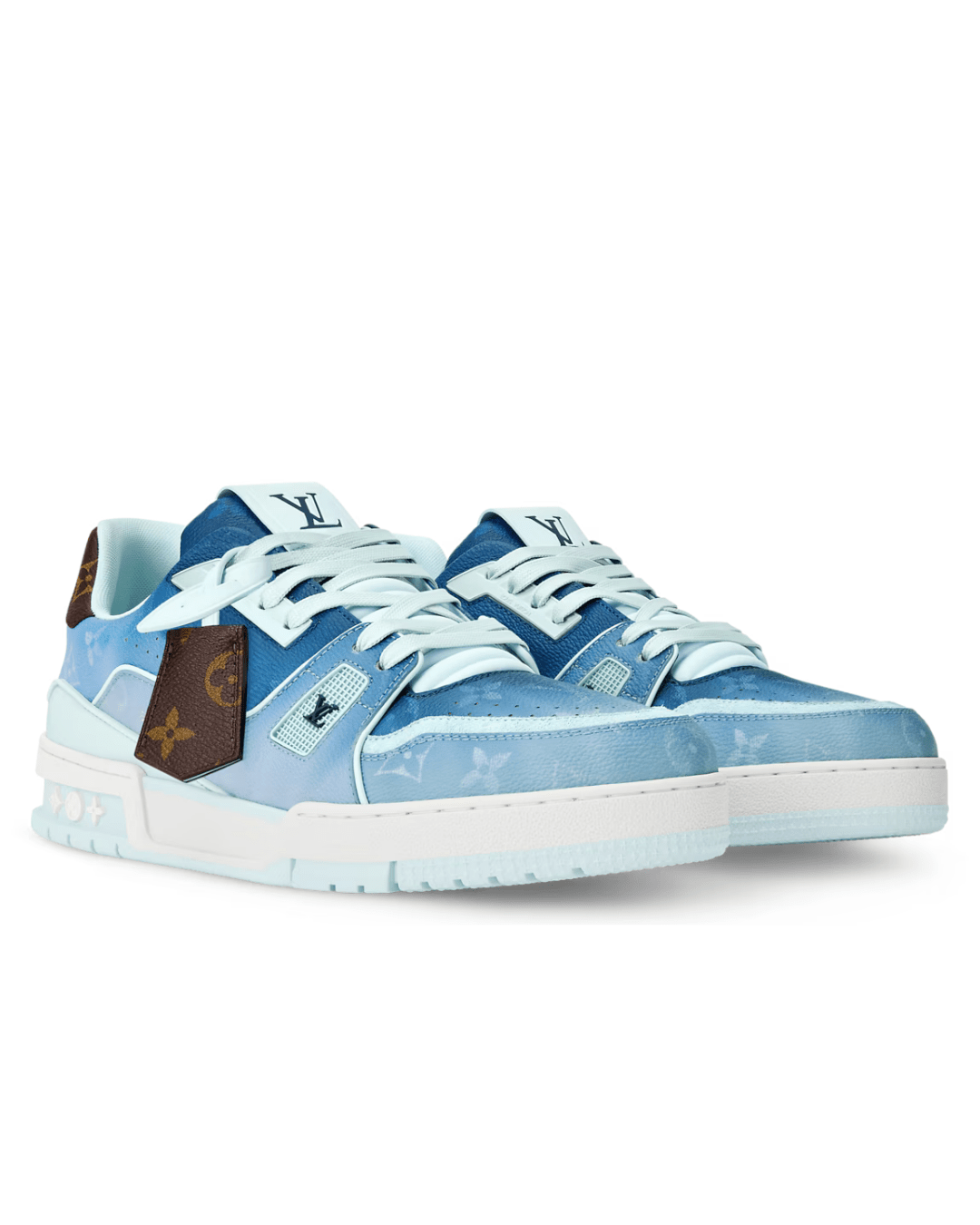 Louis Vuitton LV Trainer - תכלת וכחול עם ציור לוגו | Branded shoes bymrcrazyshoes