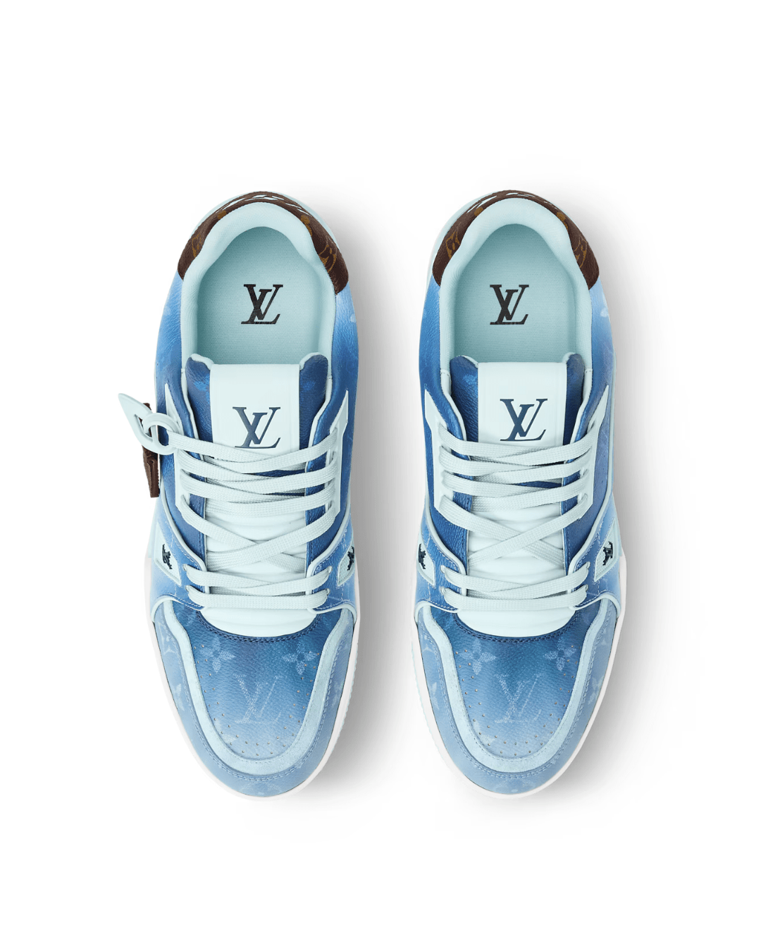 Louis Vuitton LV Trainer - תכלת וכחול עם ציור לוגו | Branded shoes bymrcrazyshoes