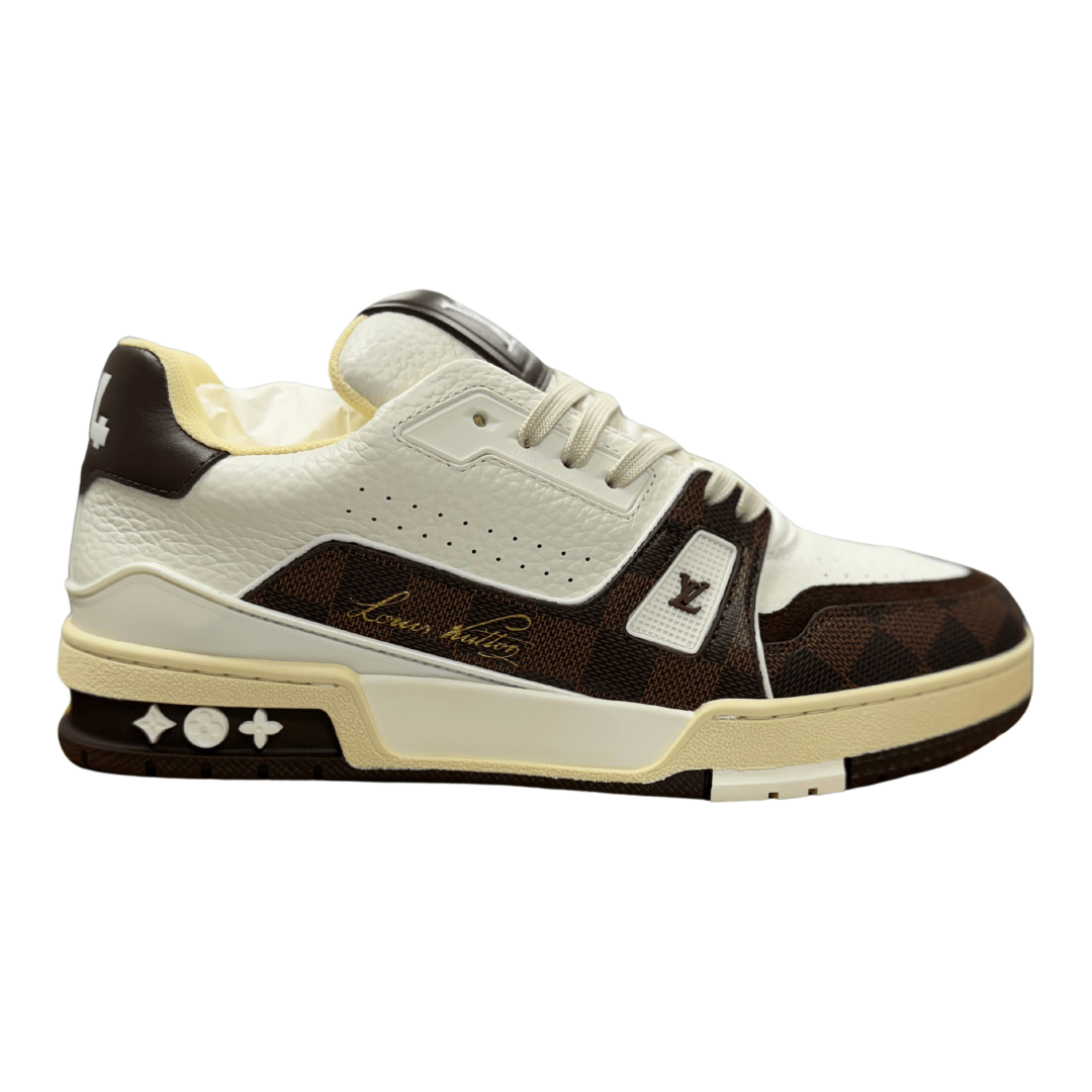 Louis Vuitton LV Trainer חום לבן | Branded shoes bymrcrazyshoes