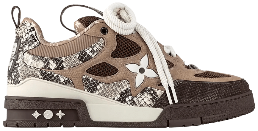 Louis Vuitton Skate Sneaker- חום עם מוקה מנוצנץ | Branded shoes bymrcrazyshoes