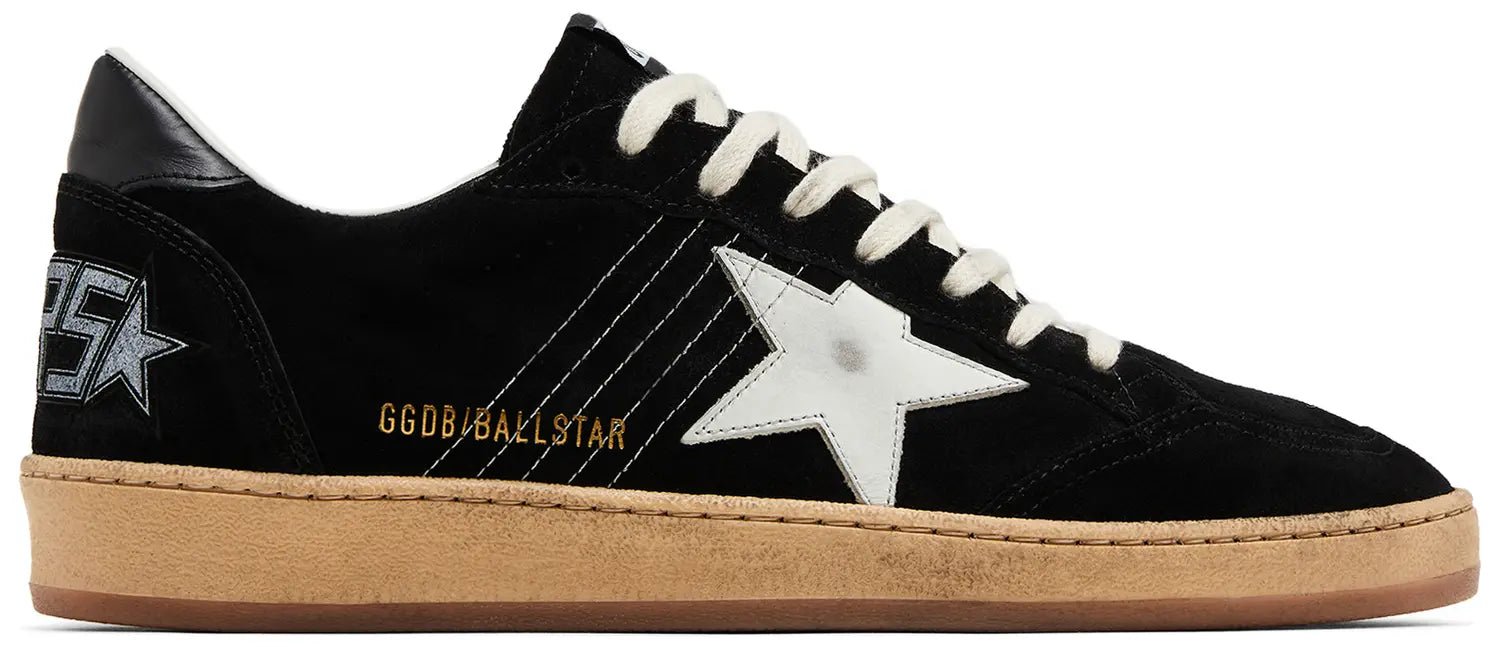 גולדן גוס- בולסטאר שחור זמש עם לבן | Branded shoes bymrcrazyshoes