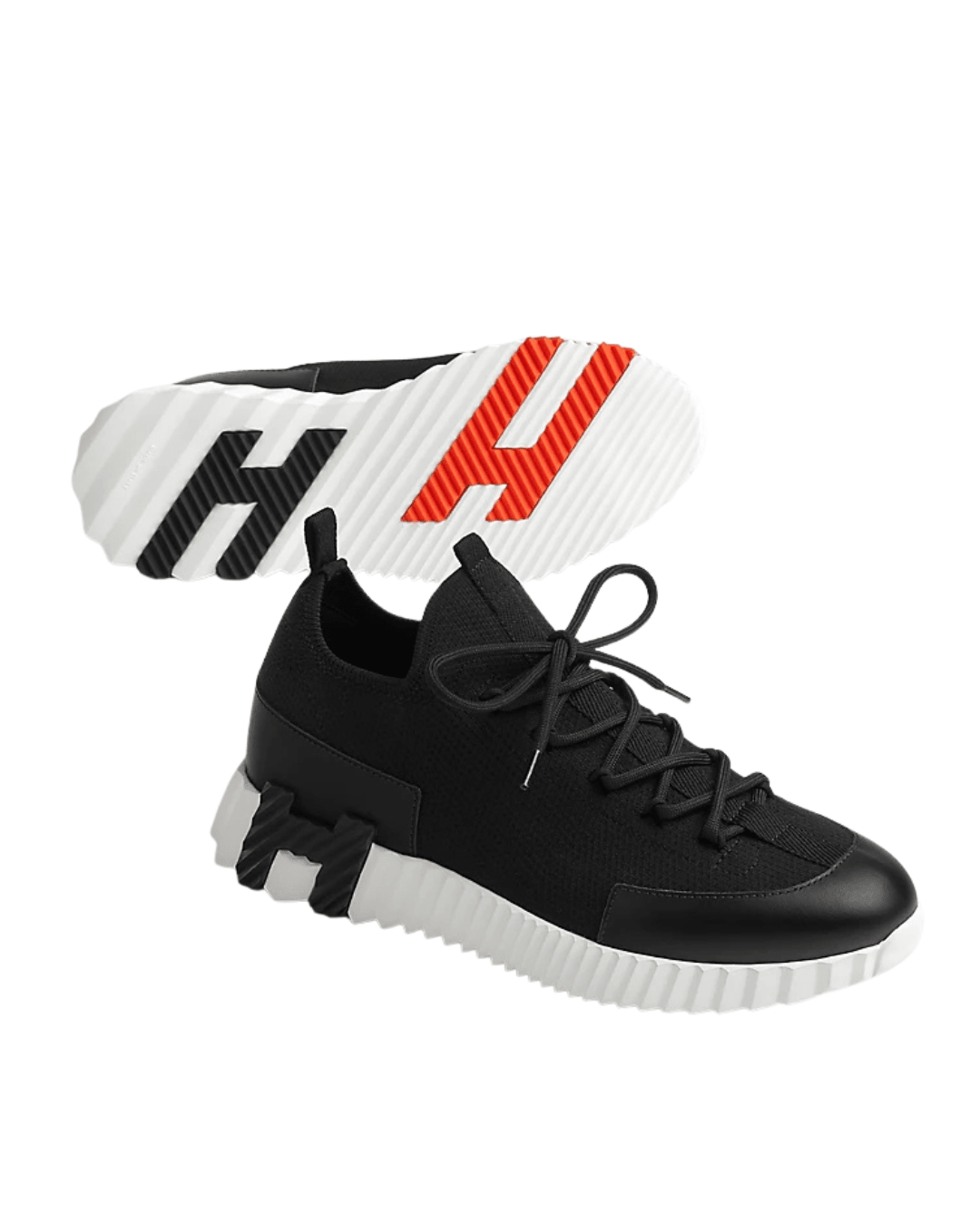 סניקרס הרמס - שחור רשת בשילוב עור | Branded shoes bymrcrazyshoes