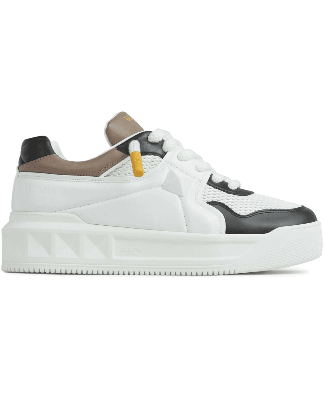 ולנטינו סניקרס - לבן עם שחור וחום | Branded shoes bymrcrazyshoes