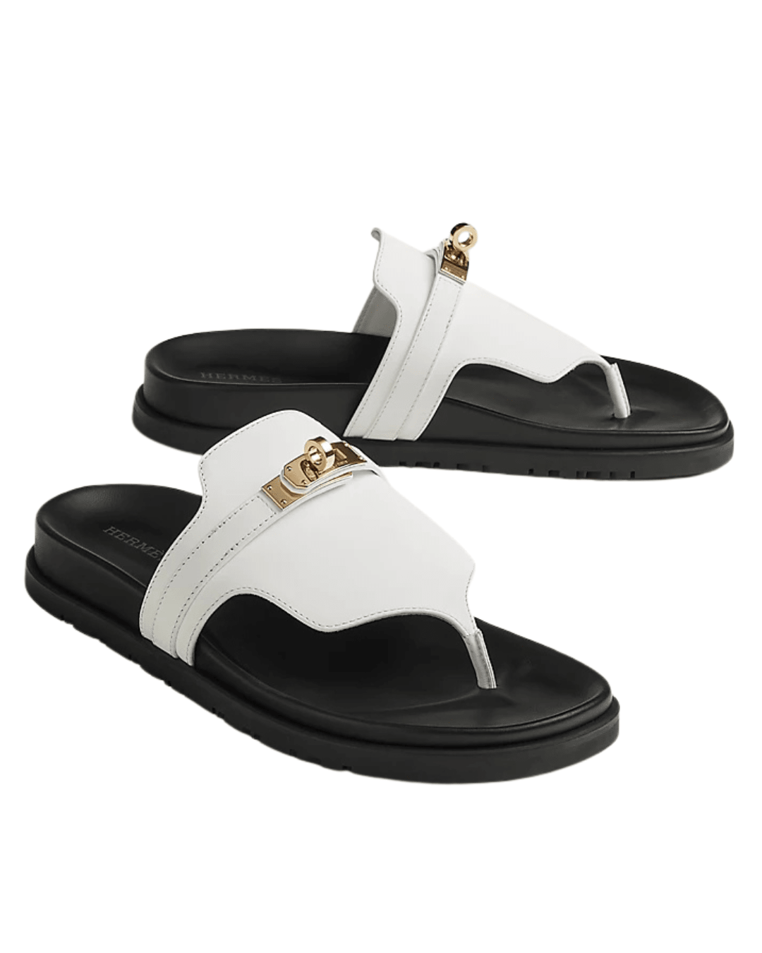 כפכף הרמס - לבן עם אבזם | Branded shoes bymrcrazyshoes