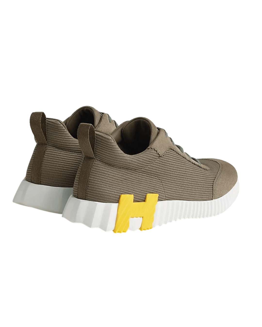 סניקרס הרמס - ירוק זית ולוגו צהוב | Branded shoes bymrcrazyshoes