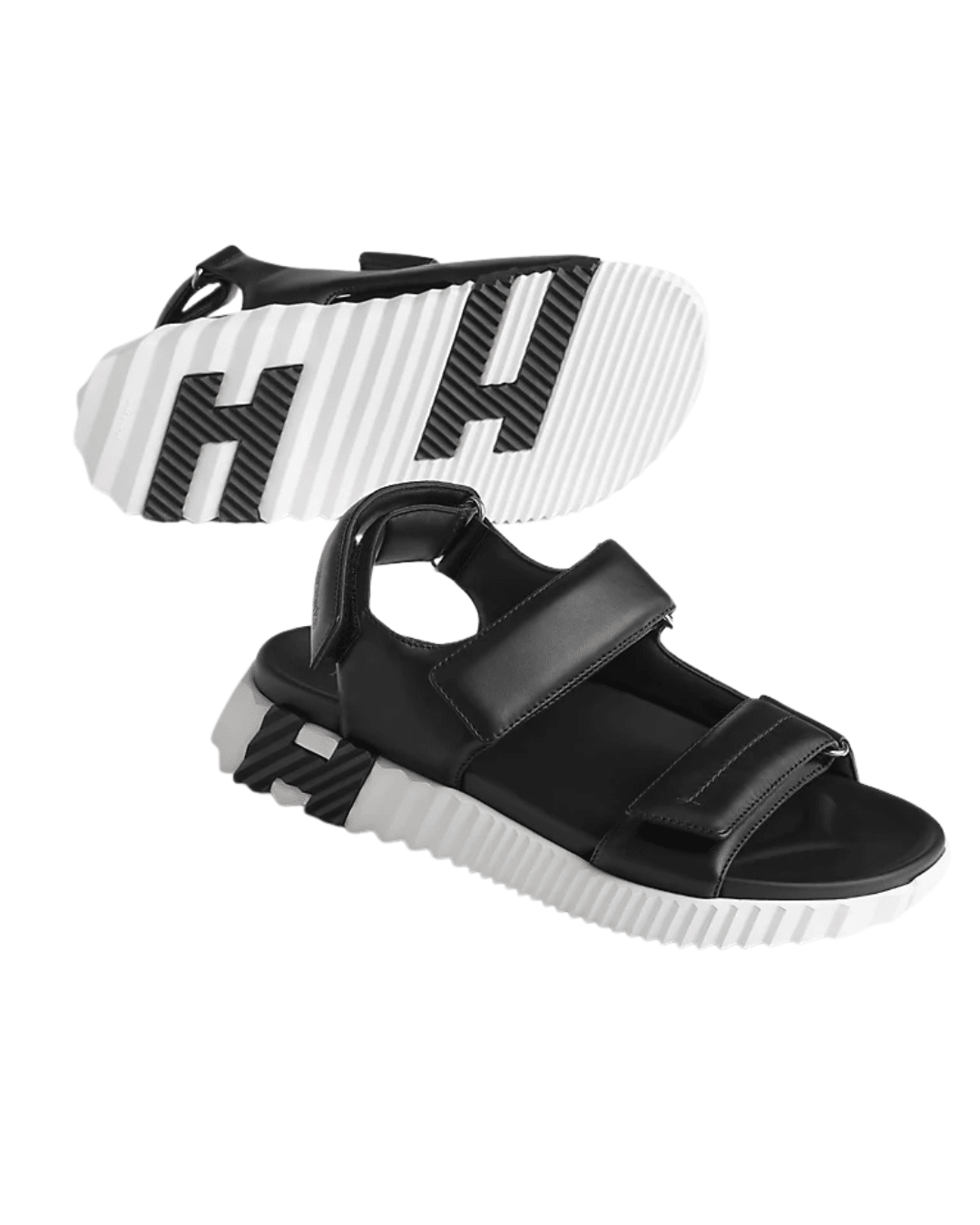 סנדל הרמס - שחור ולבן | Branded shoes bymrcrazyshoes