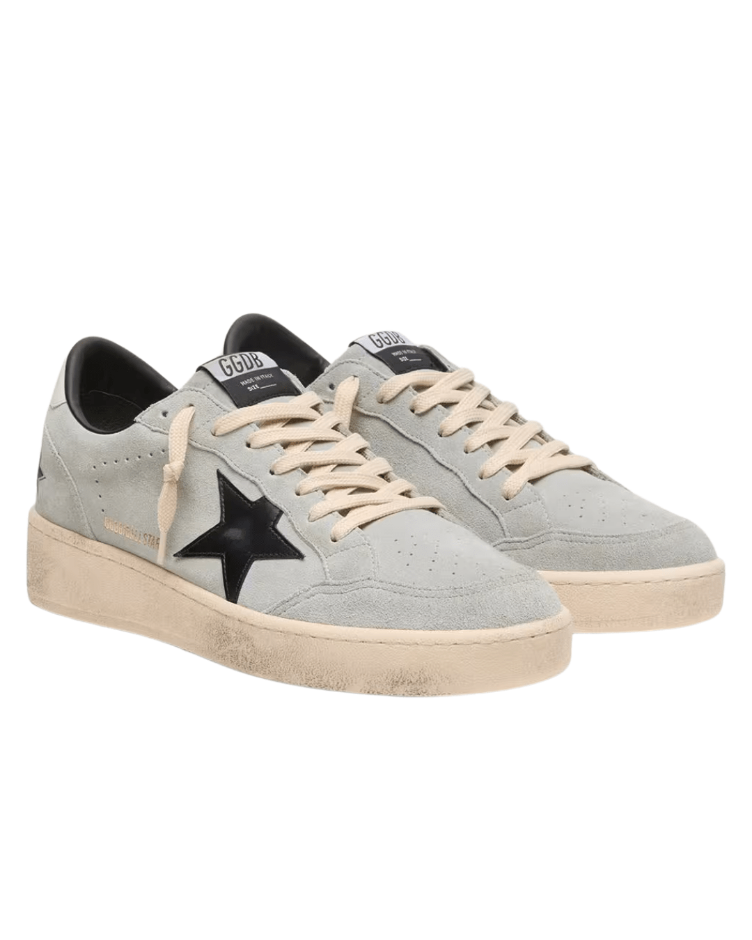 גולדן גוס-בולסטאר אפור זמש בהיר וכוכב שחור | Branded shoes bymrcrazyshoes