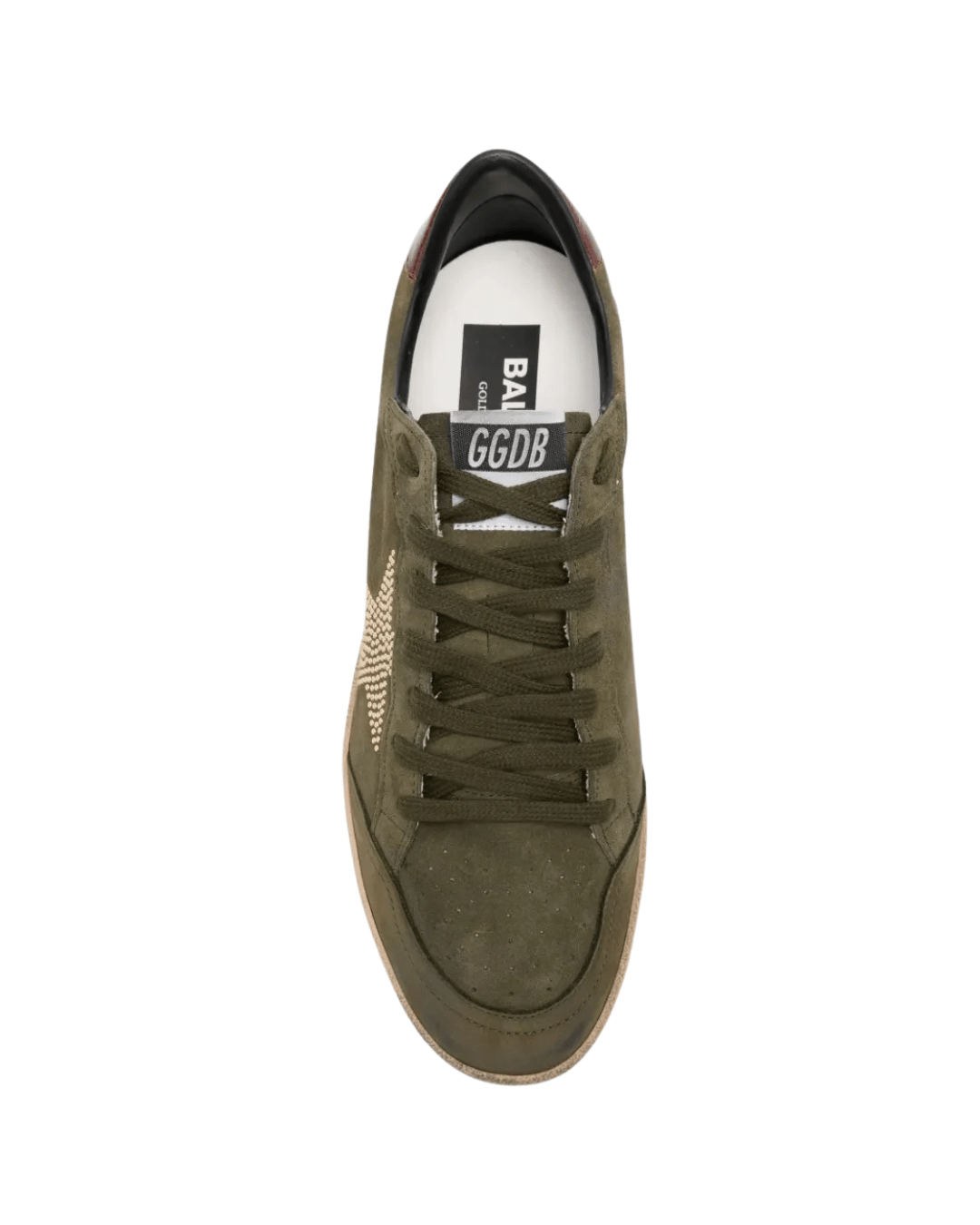 גולדן גוס - בולסטאר ירוק זית עם כוכב מנוצנץ | Branded shoes bymrcrazyshoes