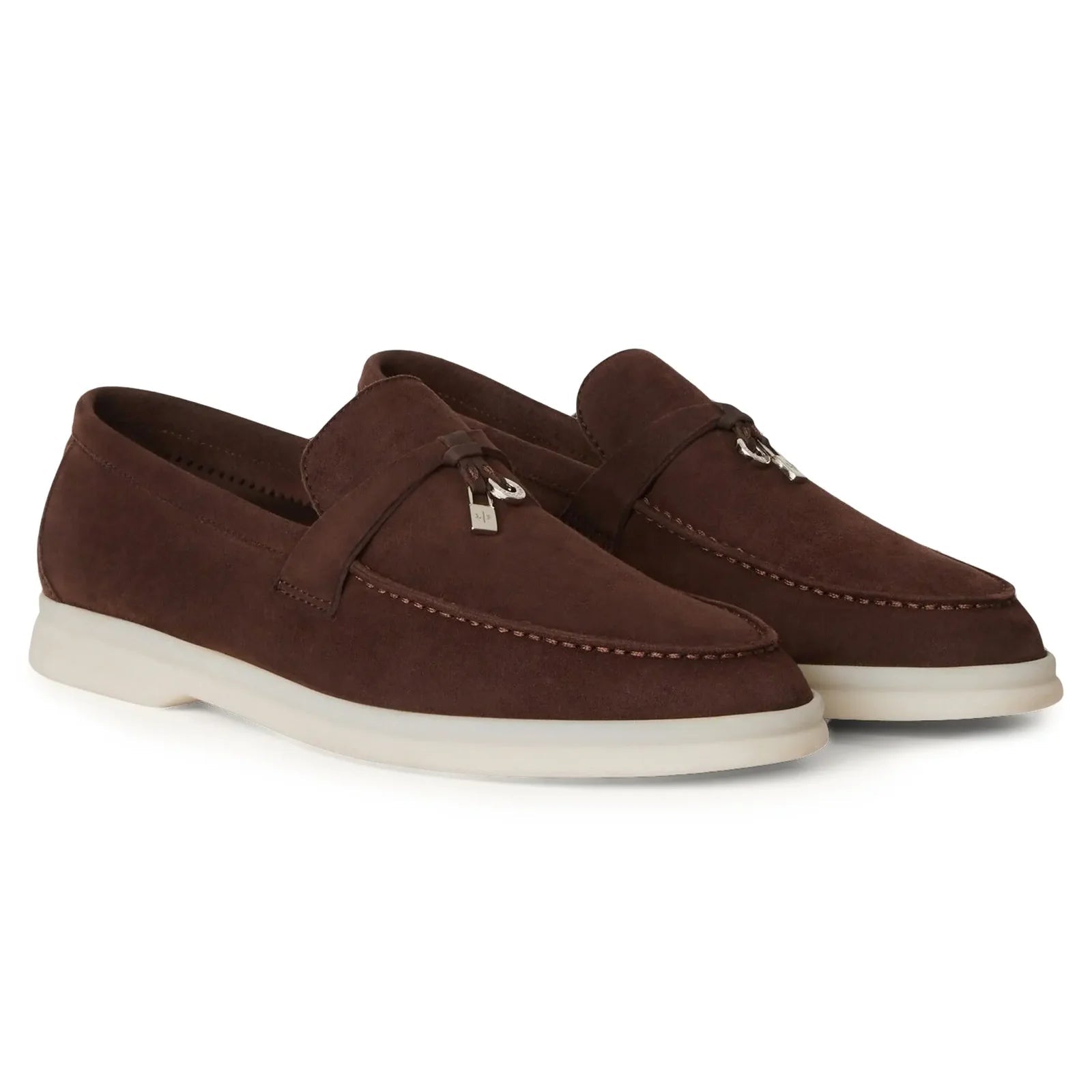 מוקסין לורו פיאנה- חום סוליה לבנה | Branded shoes bymrcrazyshoes