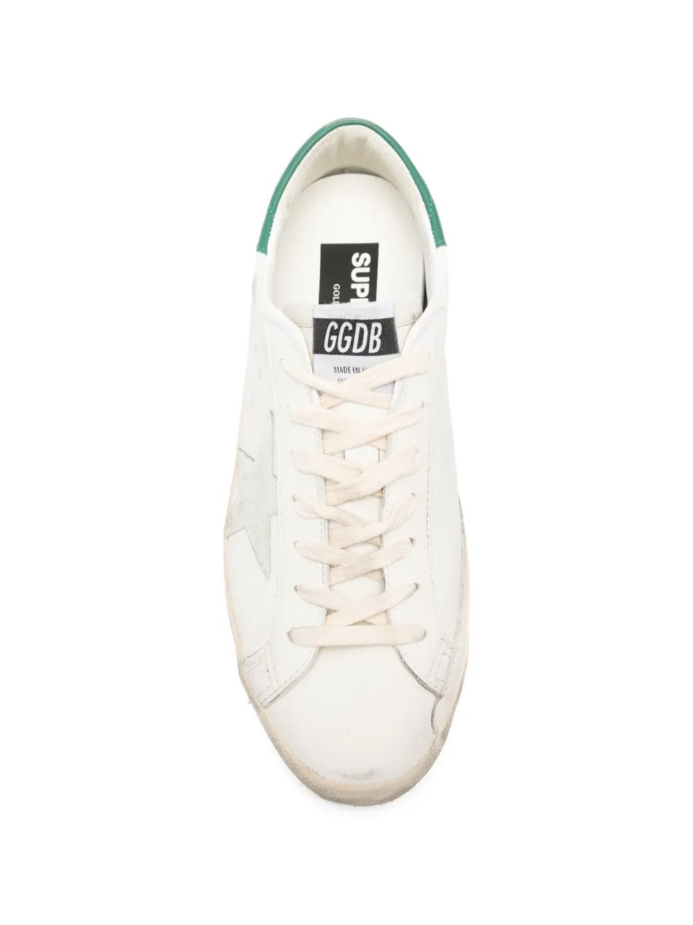 גולדן גוס- סופרסטאר לבן ועקב ירוק | Branded shoes bymrcrazyshoes