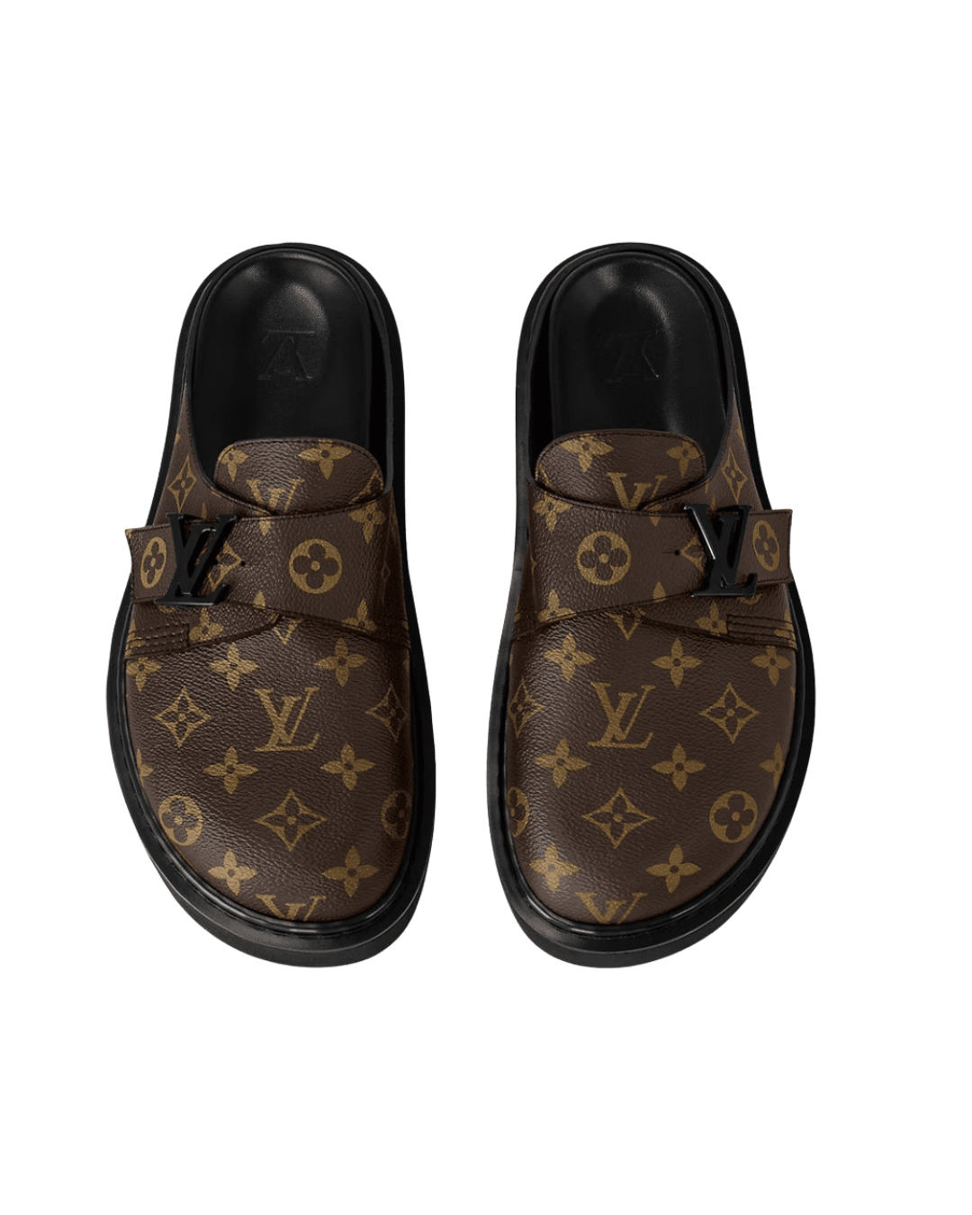 כפכף לואי ויטון - חום עם לוגו | Branded shoes bymrcrazyshoes