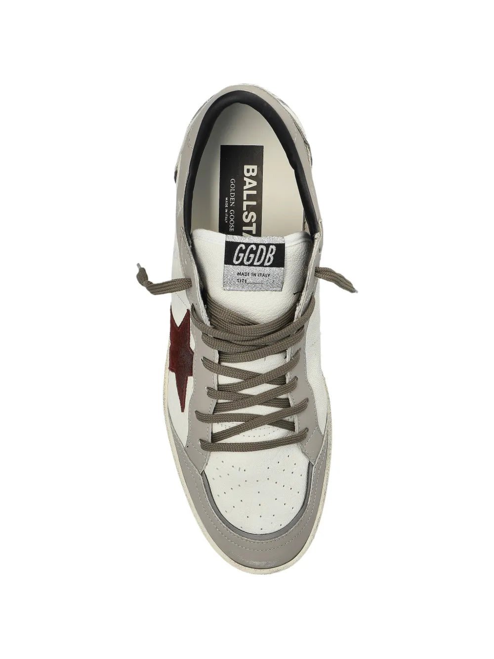 גולדן גוס- בולסטאר לבן עם אפור וכוכב בורדו | Branded shoes bymrcrazyshoes