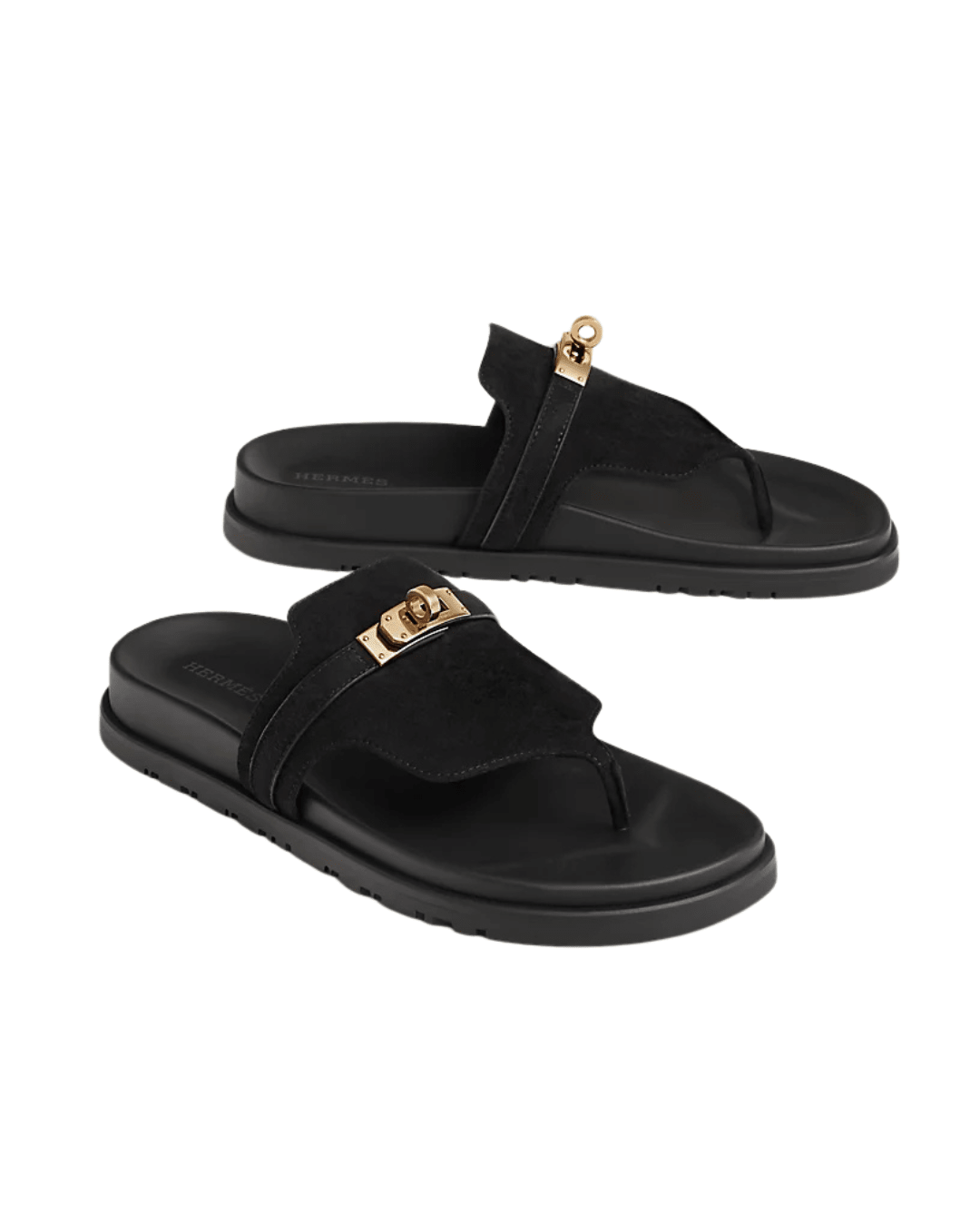 כפכף הרמס אצבע - שחור זמש | Branded shoes bymrcrazyshoes