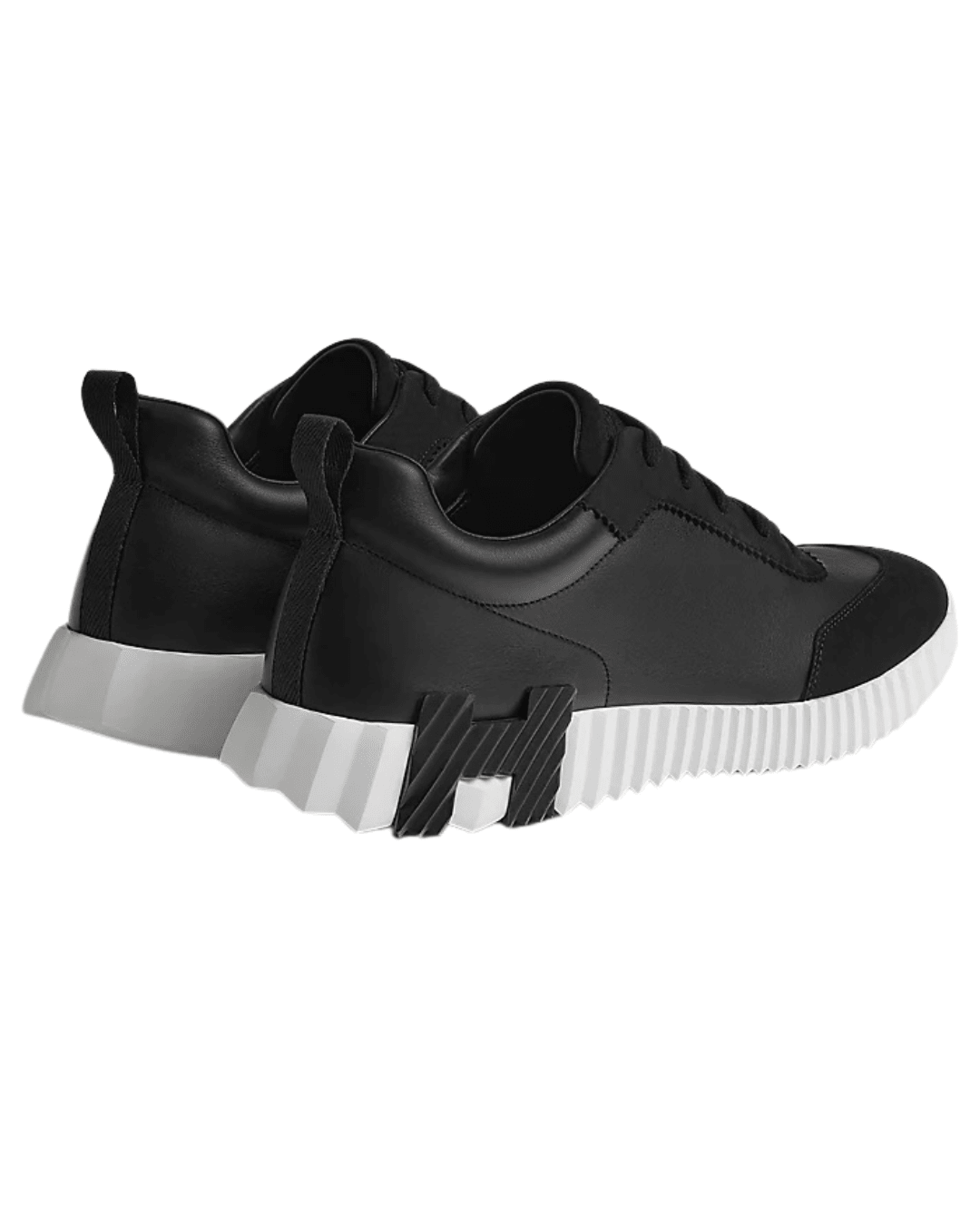 סניקרס הרמס- שחור עור עם זמש | Branded shoes bymrcrazyshoes