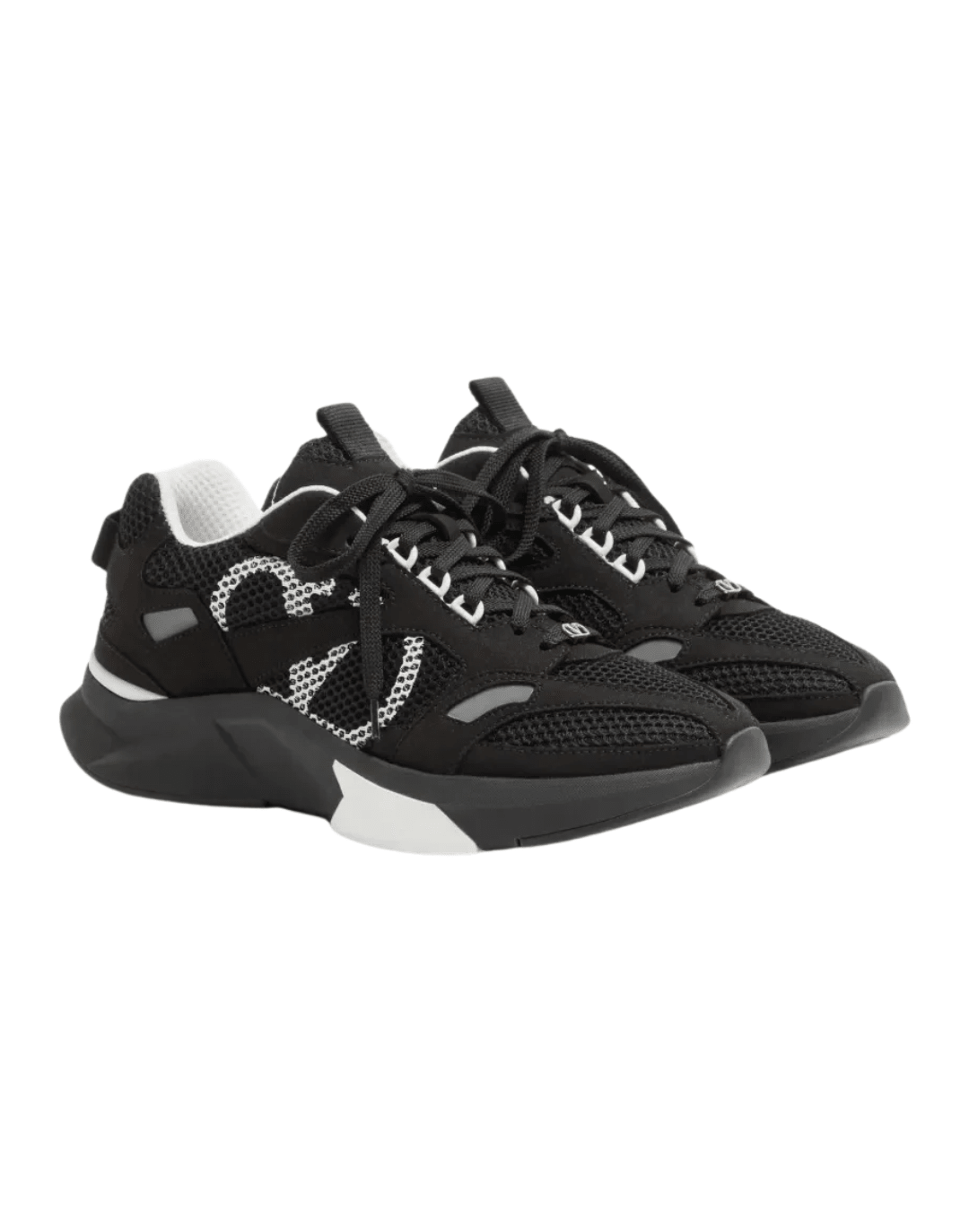 סניקרס ולנטינו- שחור רשת ולוגו לבן | Branded shoes bymrcrazyshoes