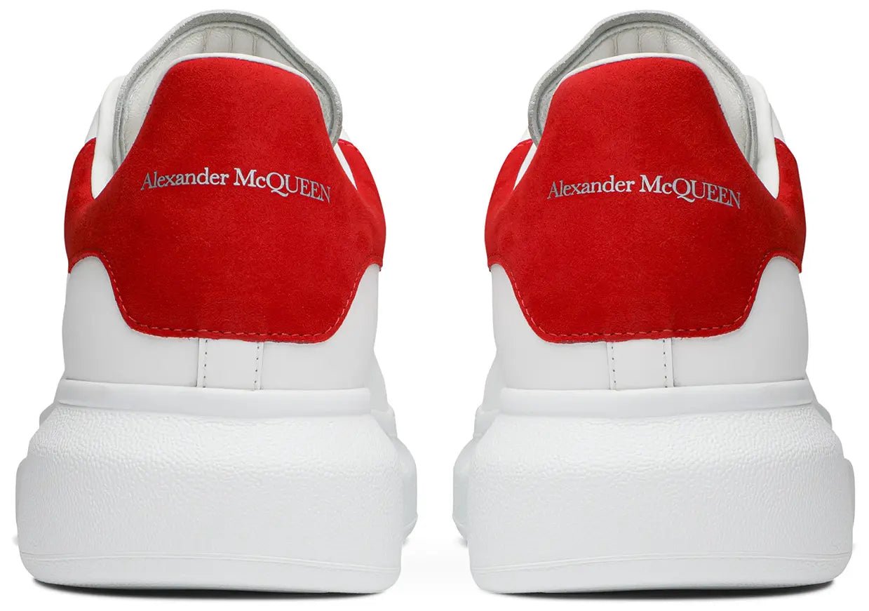 אלכסנדר מקווין - לבן עם עקב אדום זמש | Branded shoes bymrcrazyshoes