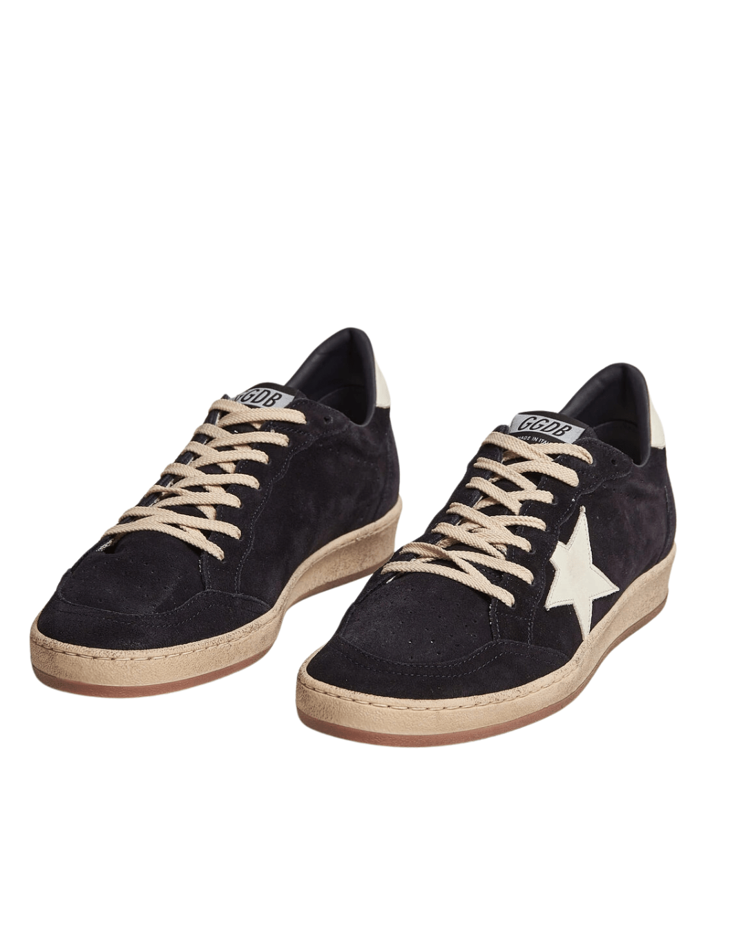 גולדן גוס- שחור זמש עם עקב וכוכב לבן | Branded shoes bymrcrazyshoes